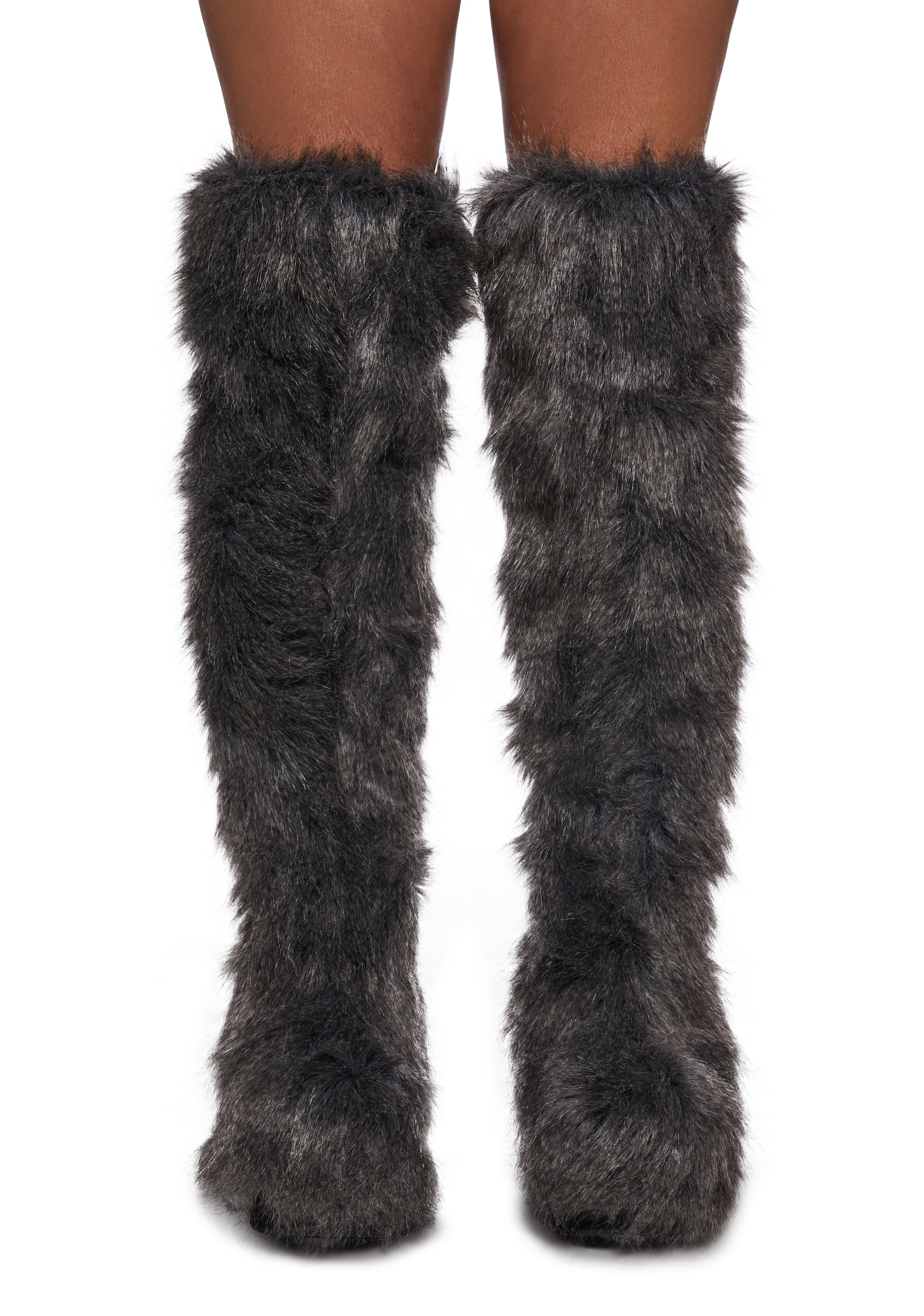 Wild Instincts Thigh High Boots - Gray