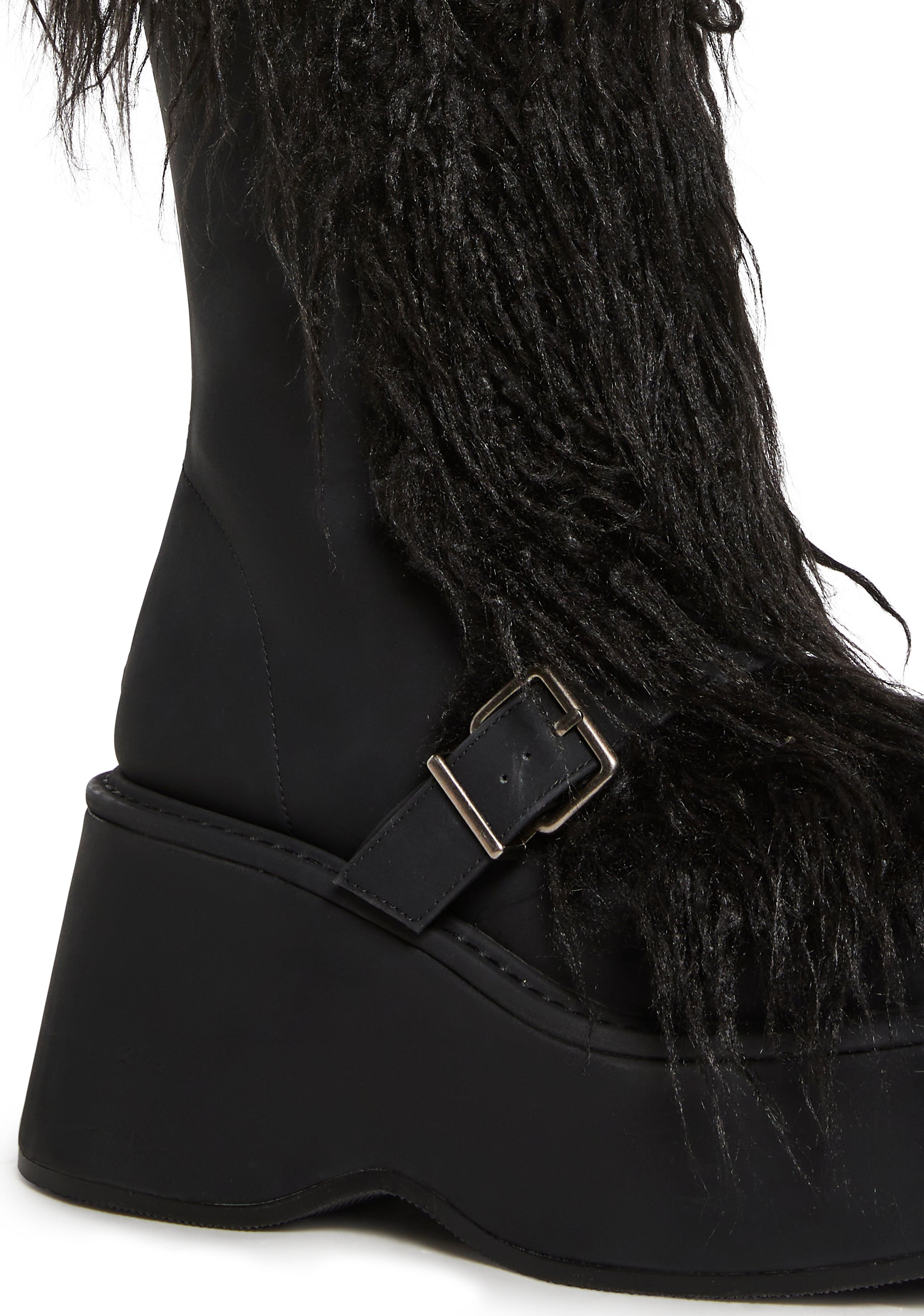 For Good Faux Fur Boots - Black