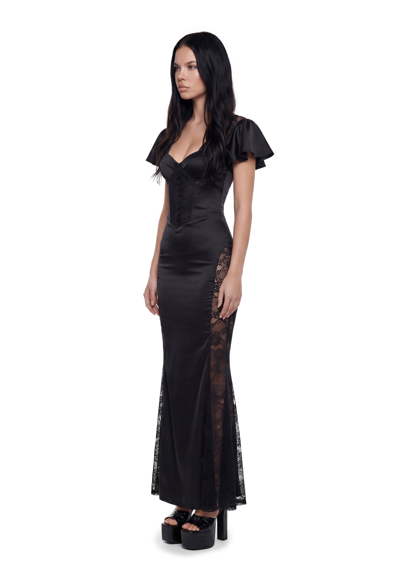 strapless open back dress Belle Kiss Satin Gown main image 0