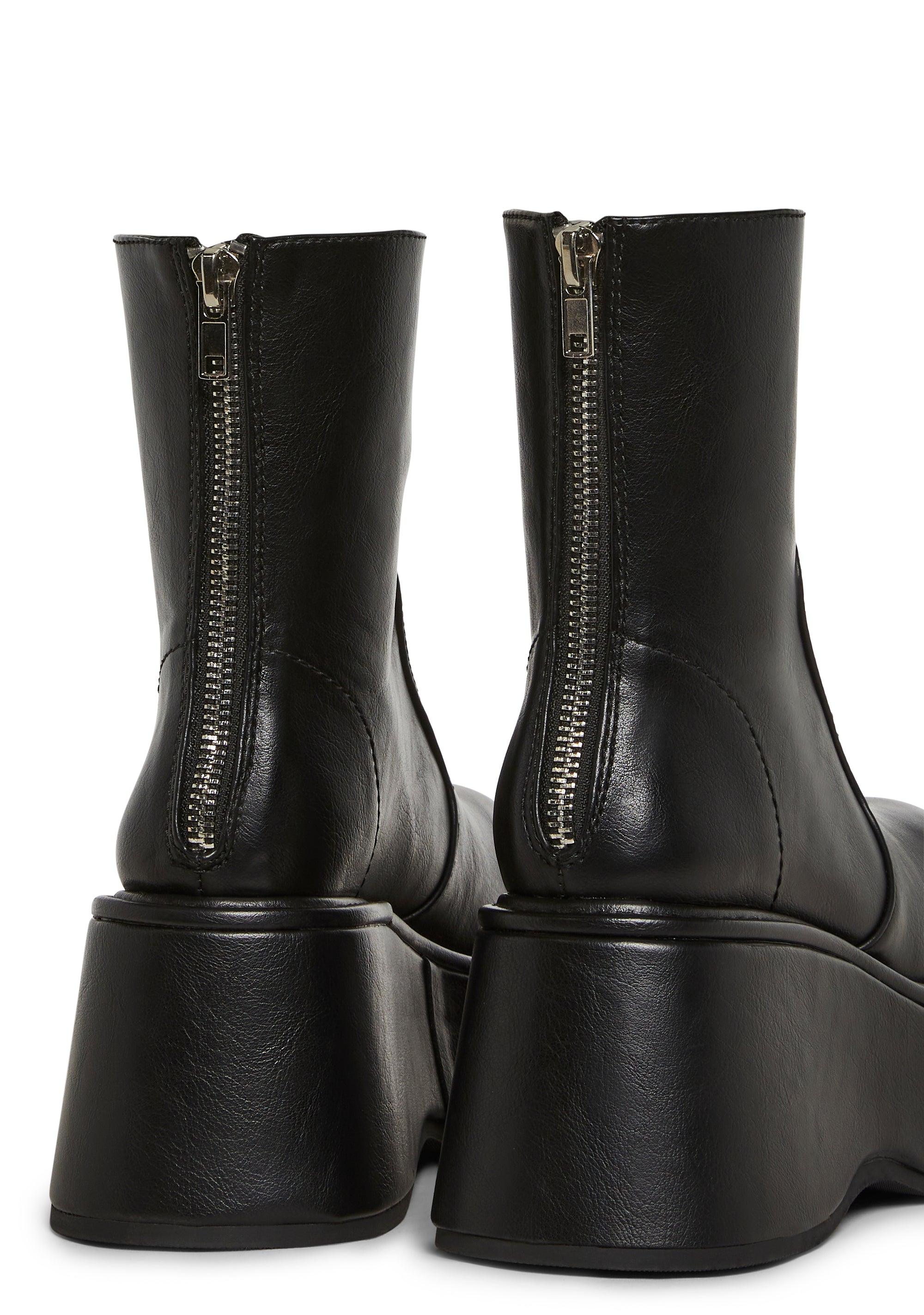 Current Mood Vegan Leather Ankle Boots With Back Zip Closures