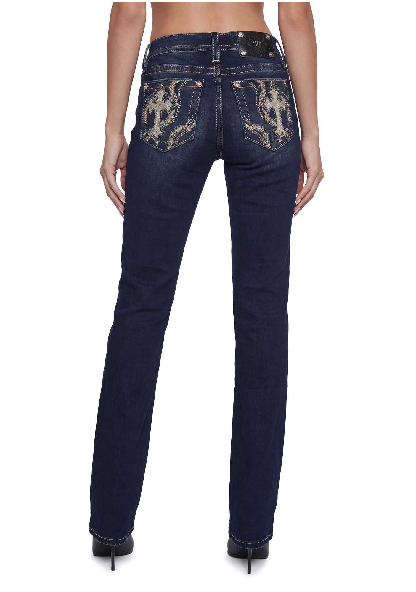 MISS ME Saint Bootcut Jeans - Blue Wash – Dolls Kill