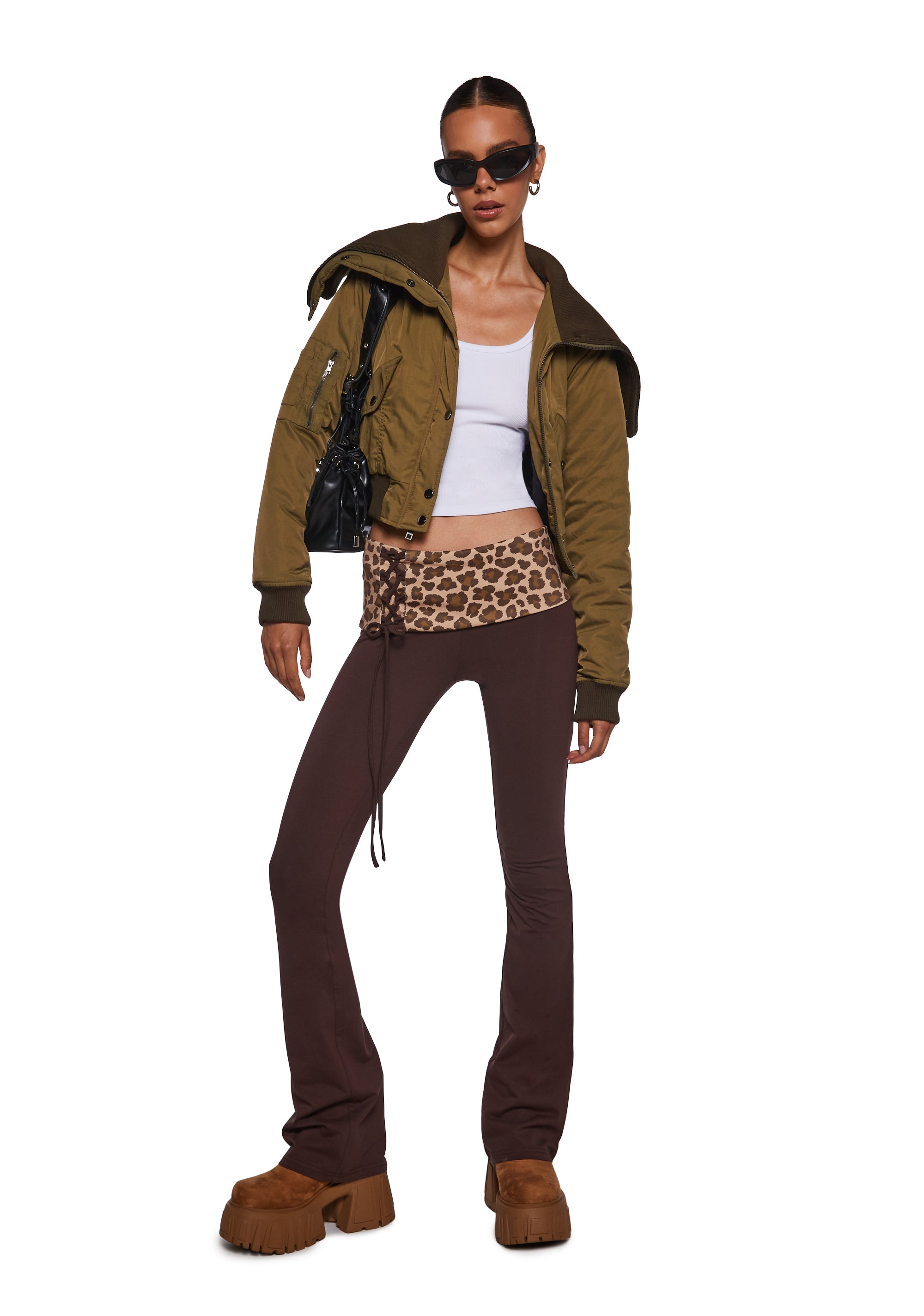Hot Crush Knit Pants - Brown - alternate