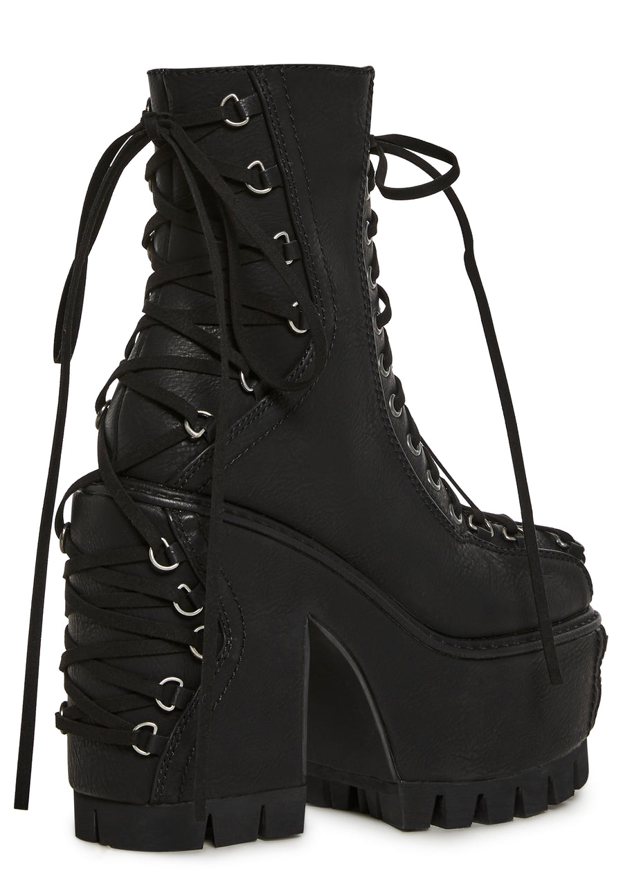 Woodland Lucid Dream Corset Boots - Black - alternate