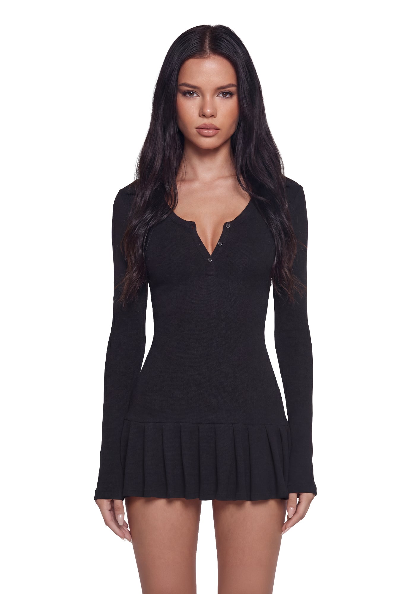 Womens Long Sleeve Mini Dress Current Mood