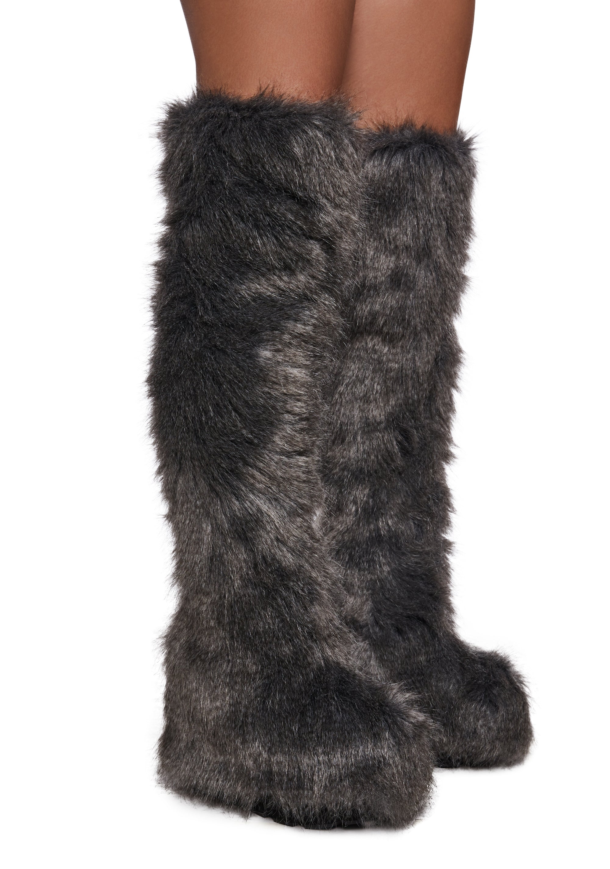 Wild Instincts Thigh High Boots - Gray