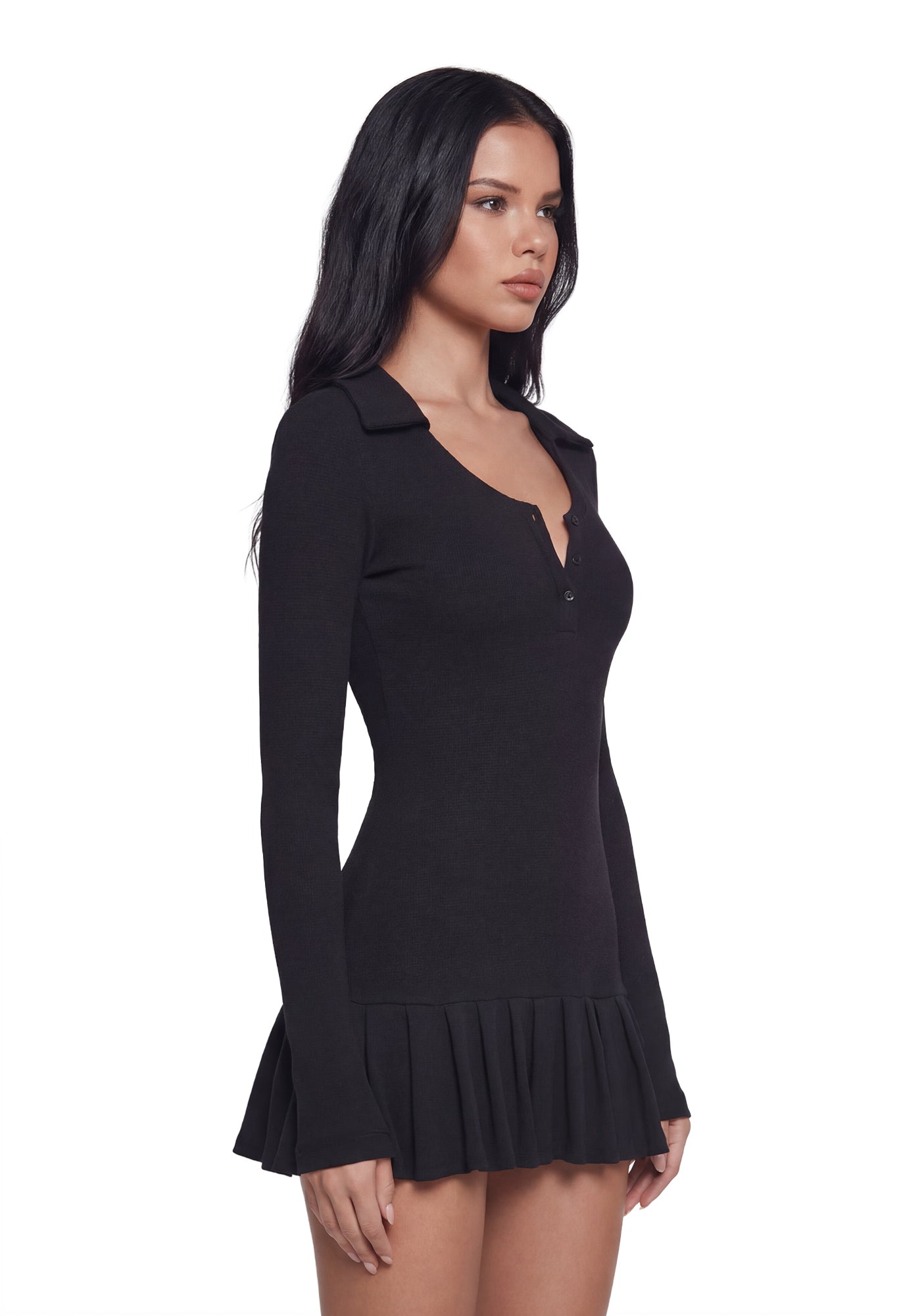 Womens Long Sleeve Mini Dress Current Mood