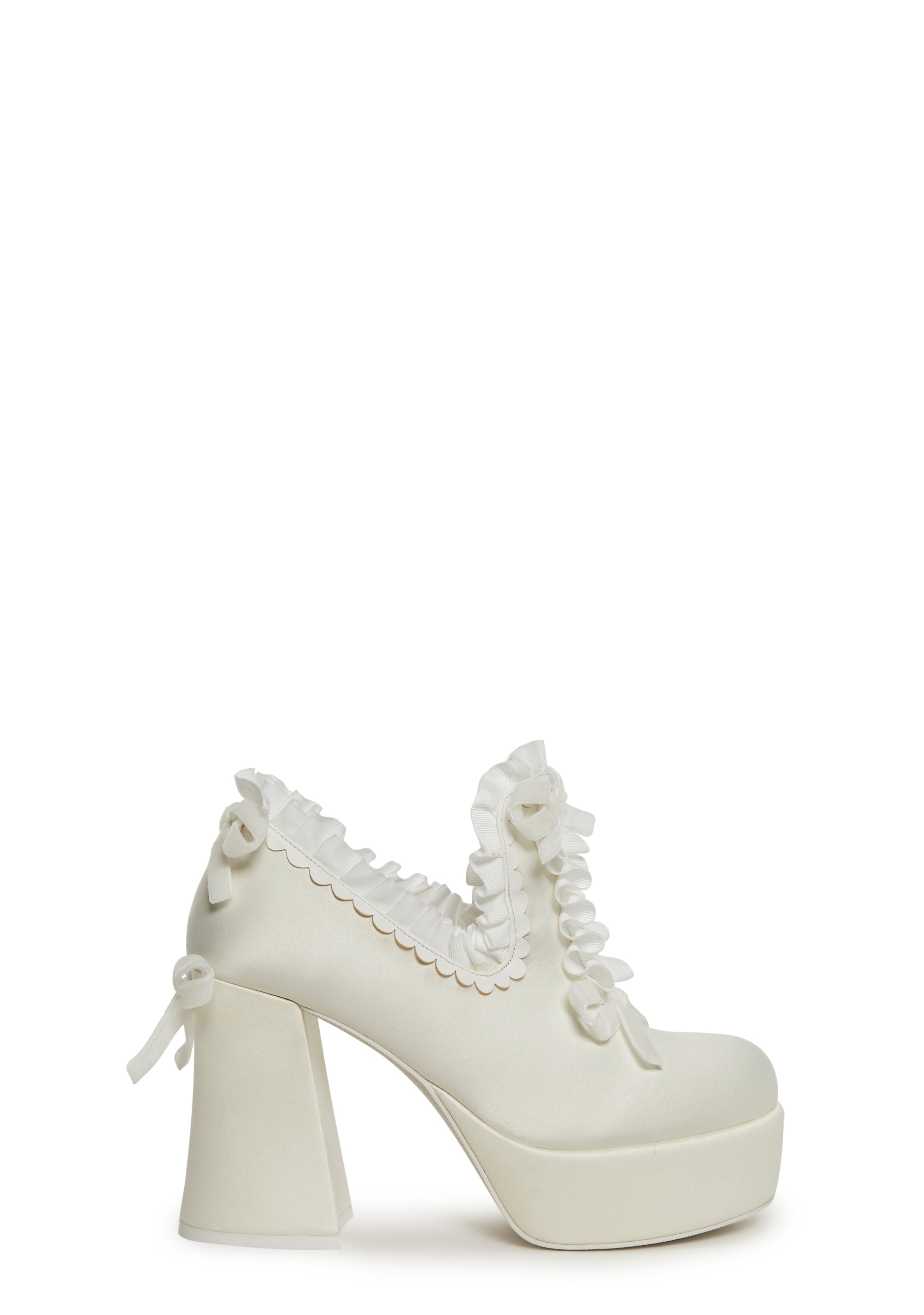 Bisou Baby Platform Heels - White