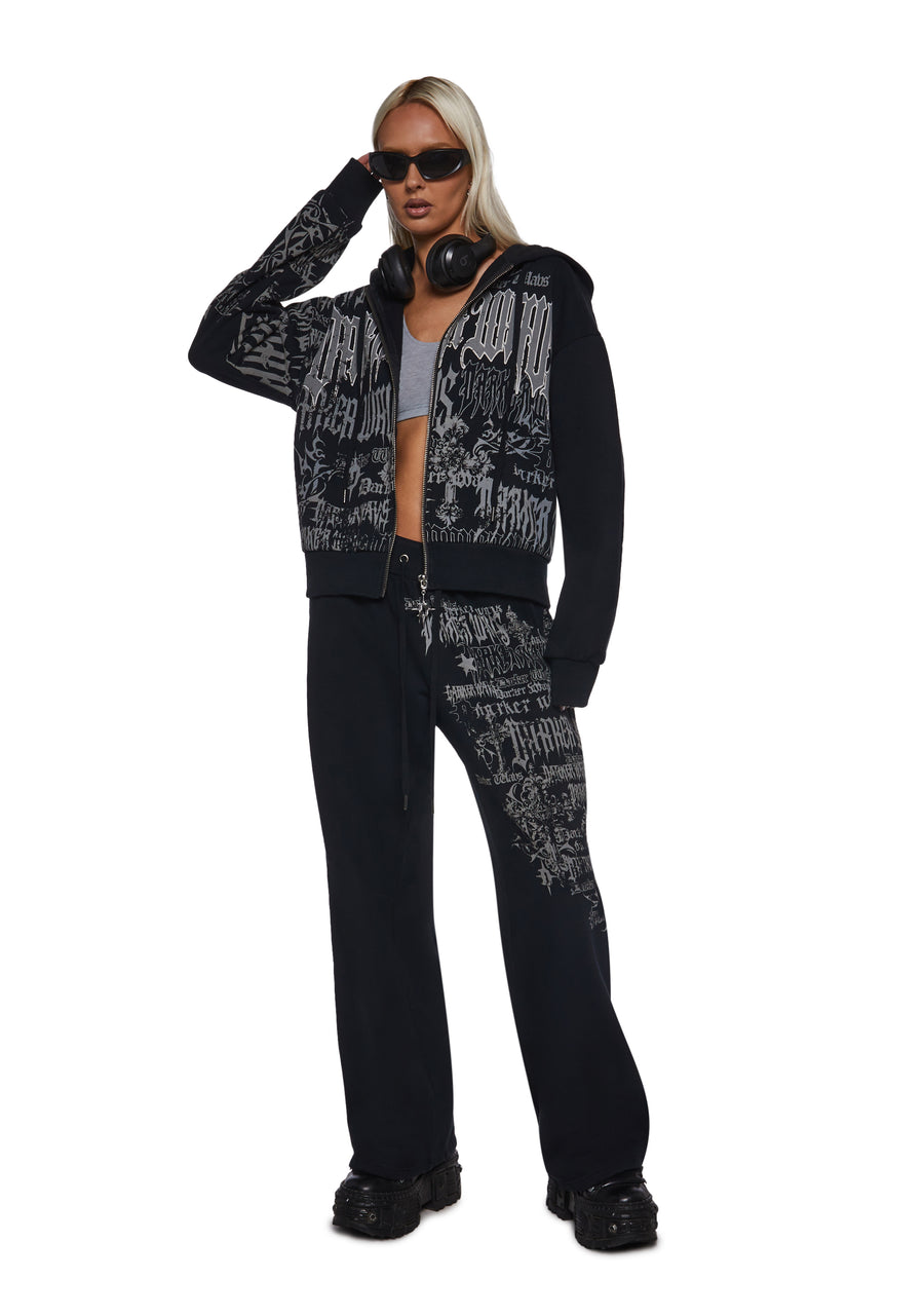 Ego Wide Leg Sweatpants With Graphics - alternate
