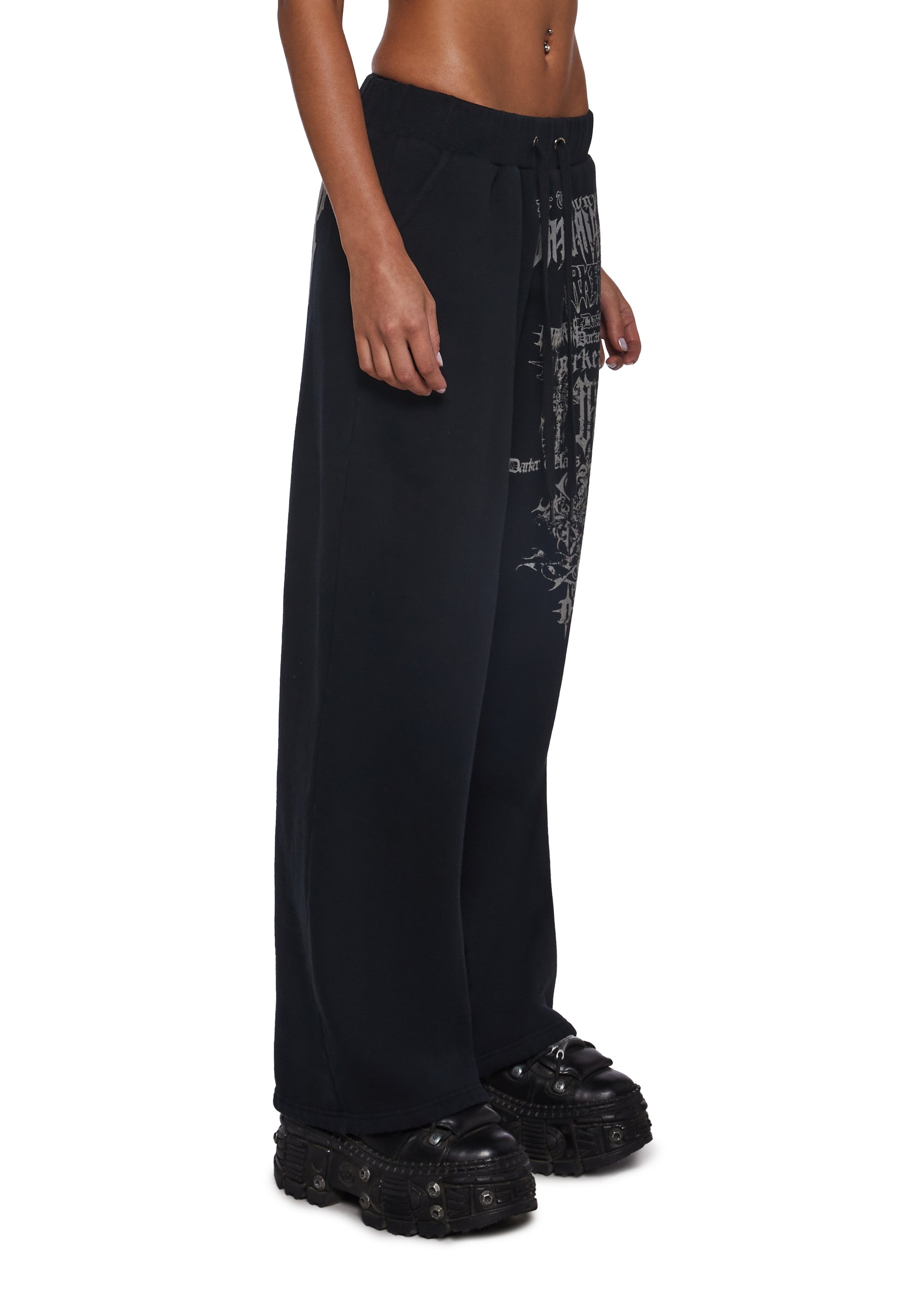 Wide Leg Sweatpants With Graphics