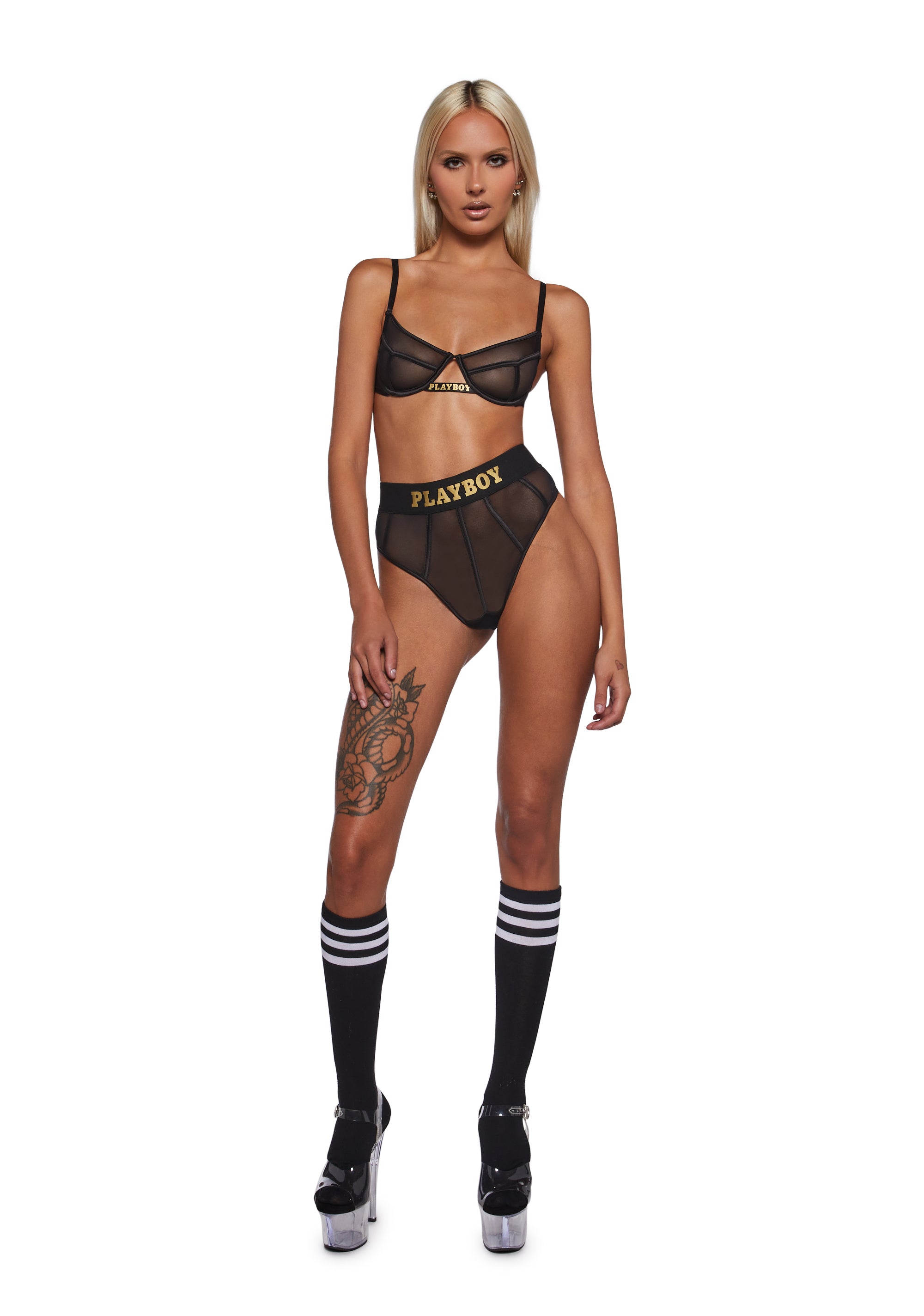 Womens Sexy Bra And Thong Playboy Cage 2-Piece Set - Black Dolls Kill Womens Sexy Bra And Thong Playboy Cage 2-Piece Set - Black Dolls Kill
