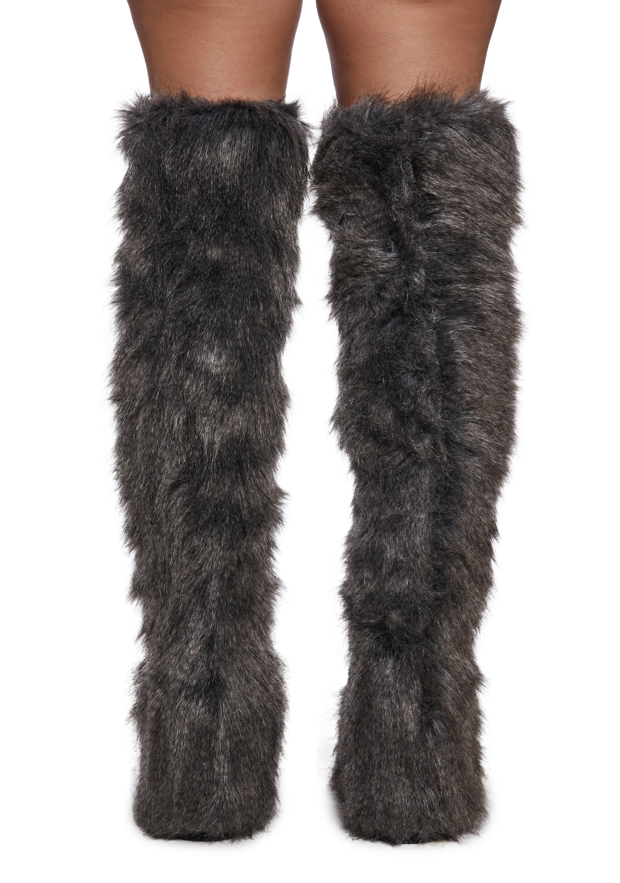 Wild Instincts Thigh High Boots - Gray