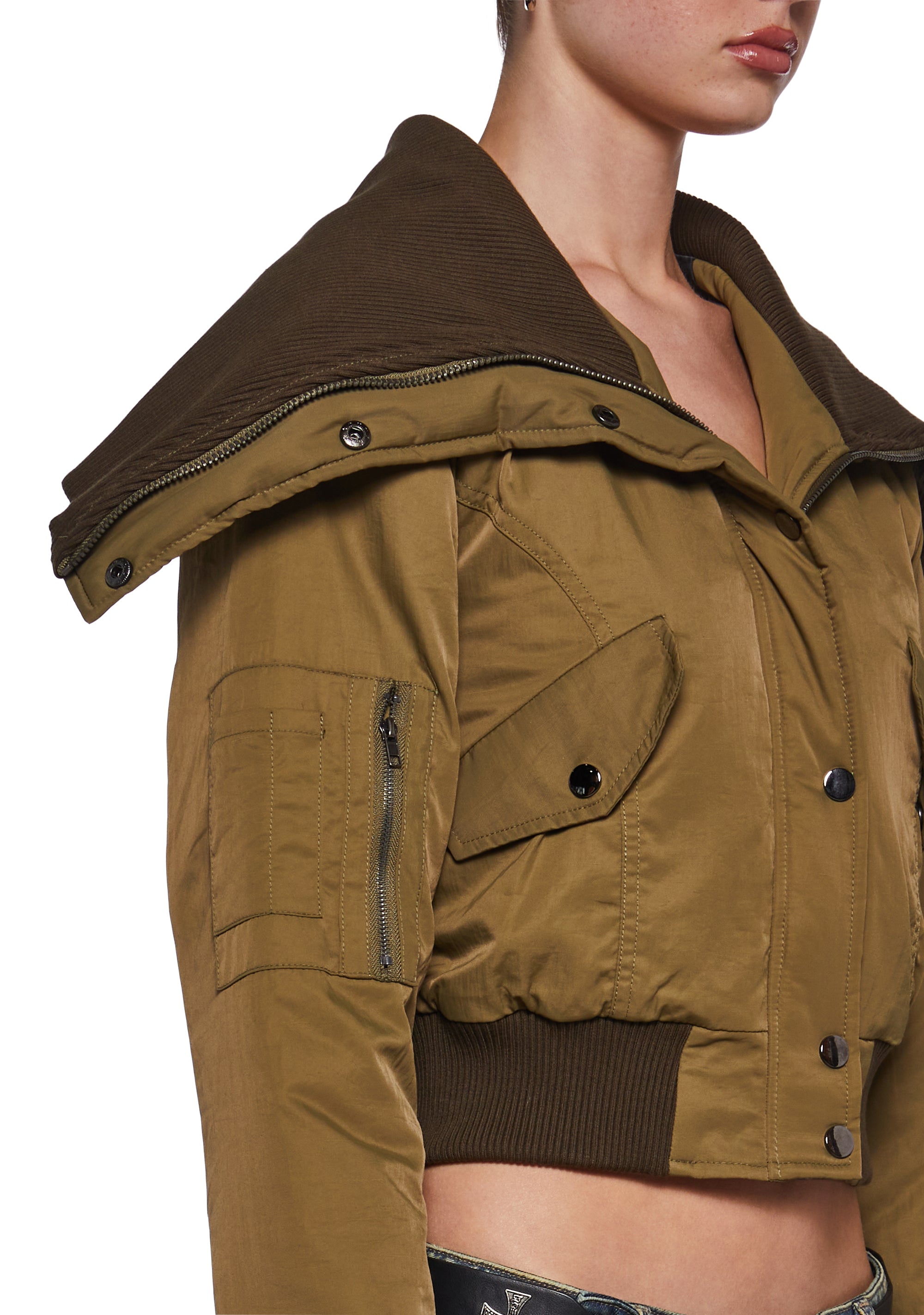 Sweet Riot Cropped Bomber Jacket