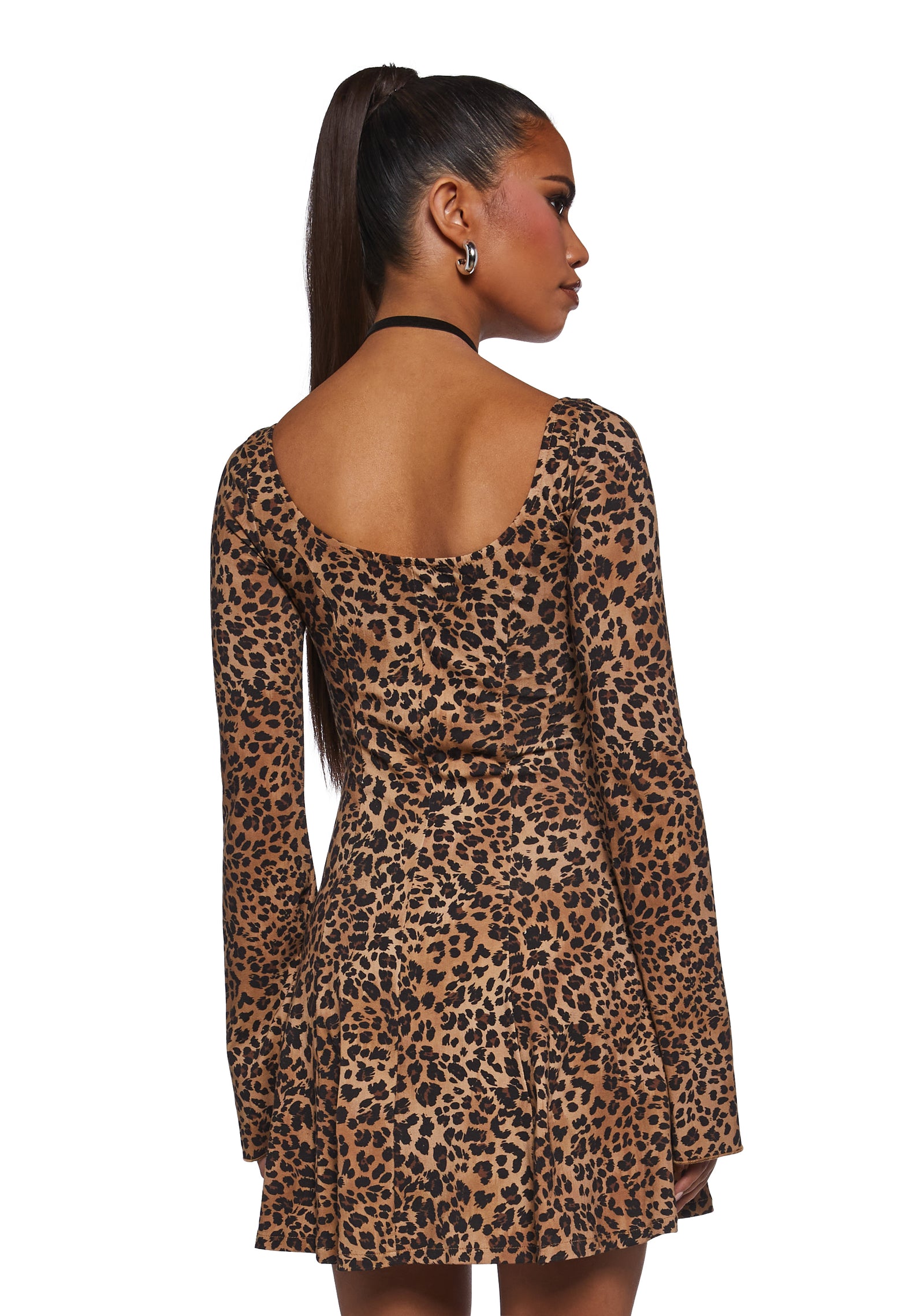 Womens Leopard Print Mini Dress Current Mood