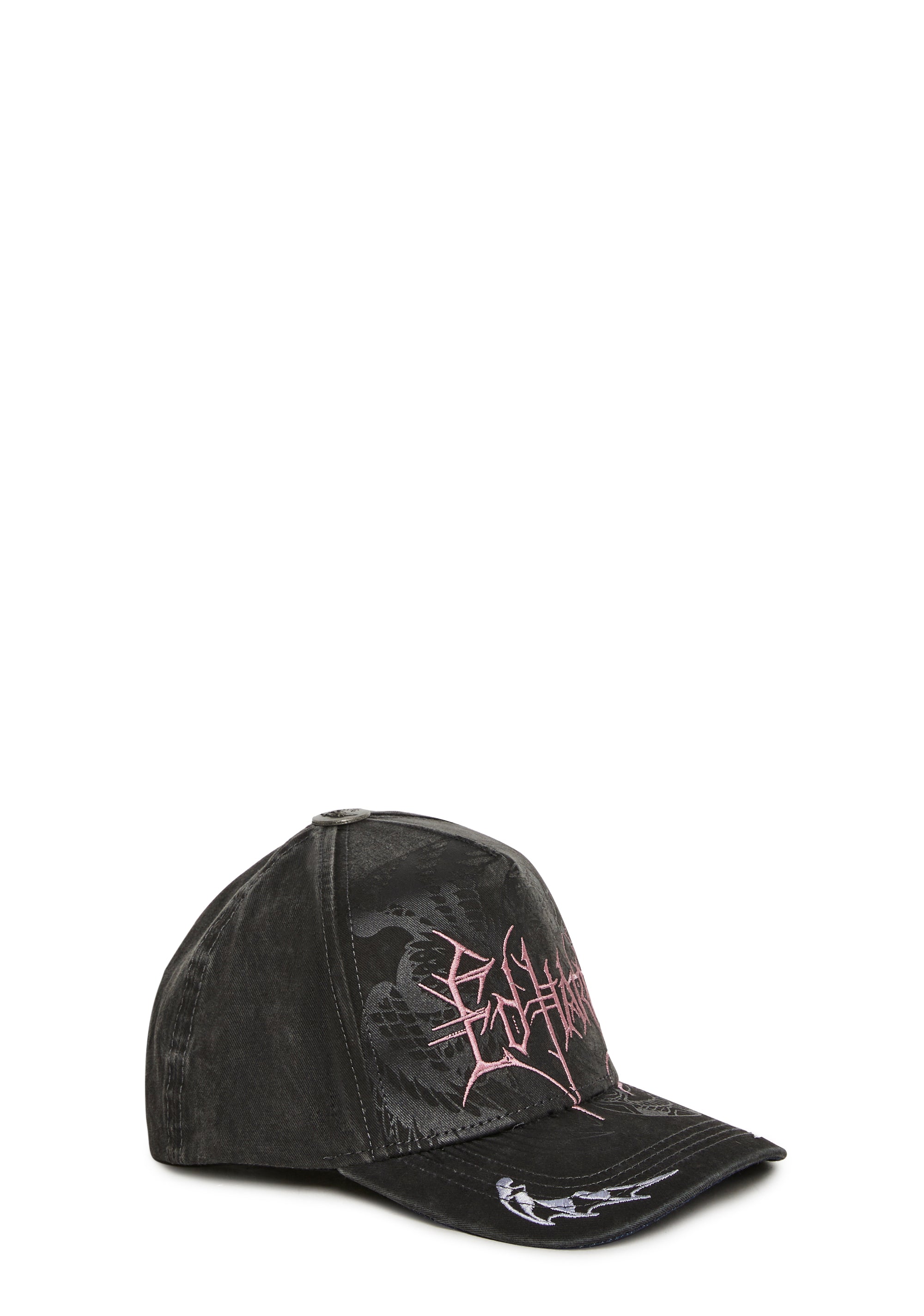 ED Hardy Y2K Grungy Cybercigilism Logo Trucker Hat - Gray – Dolls Kill
