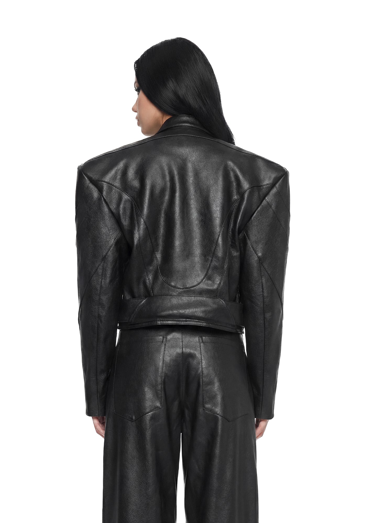 Namilia Dramatic Power Shoulder Moto Jacket - Black – Dolls Kill