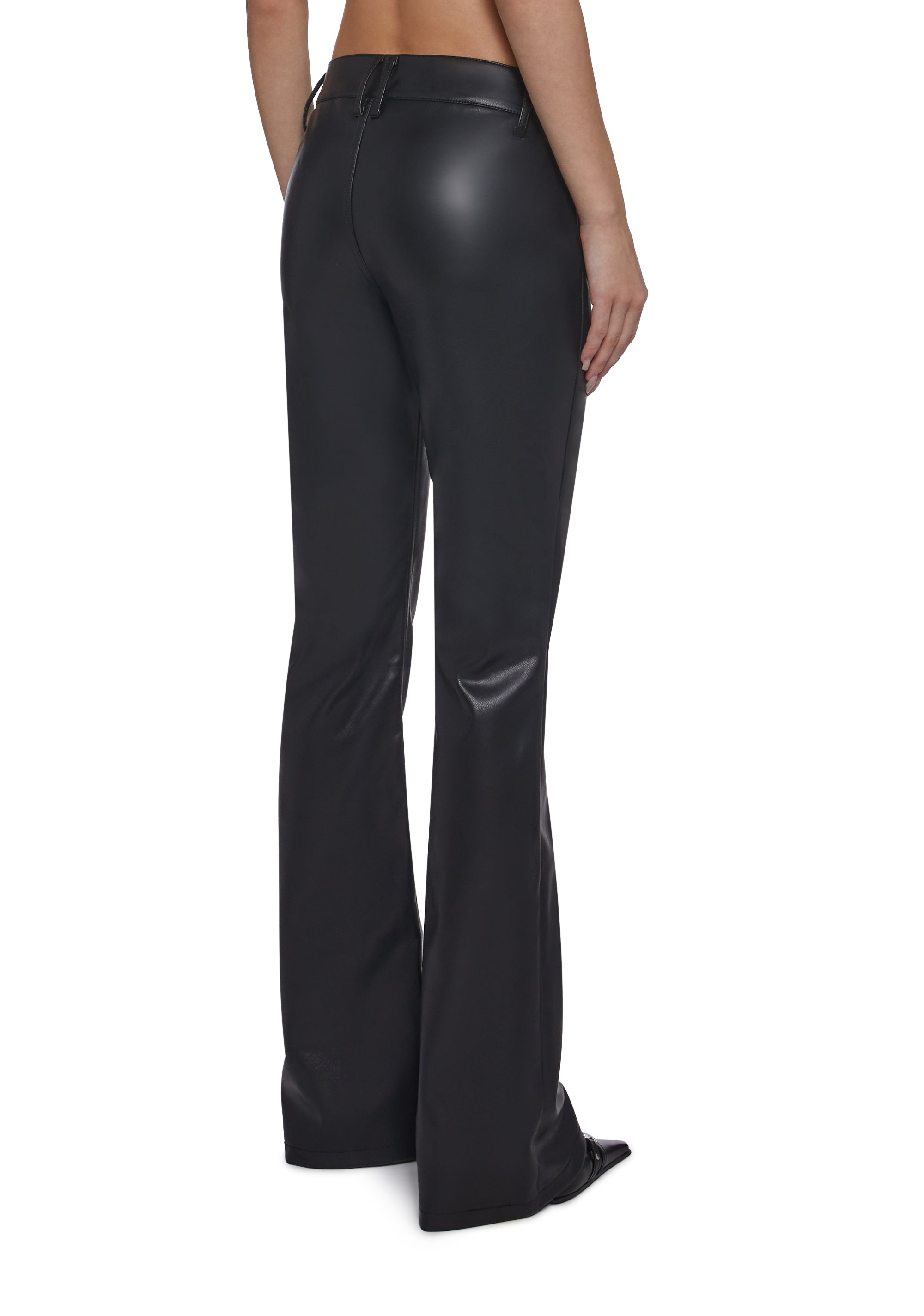 Vegan Leather Low Rise Pants