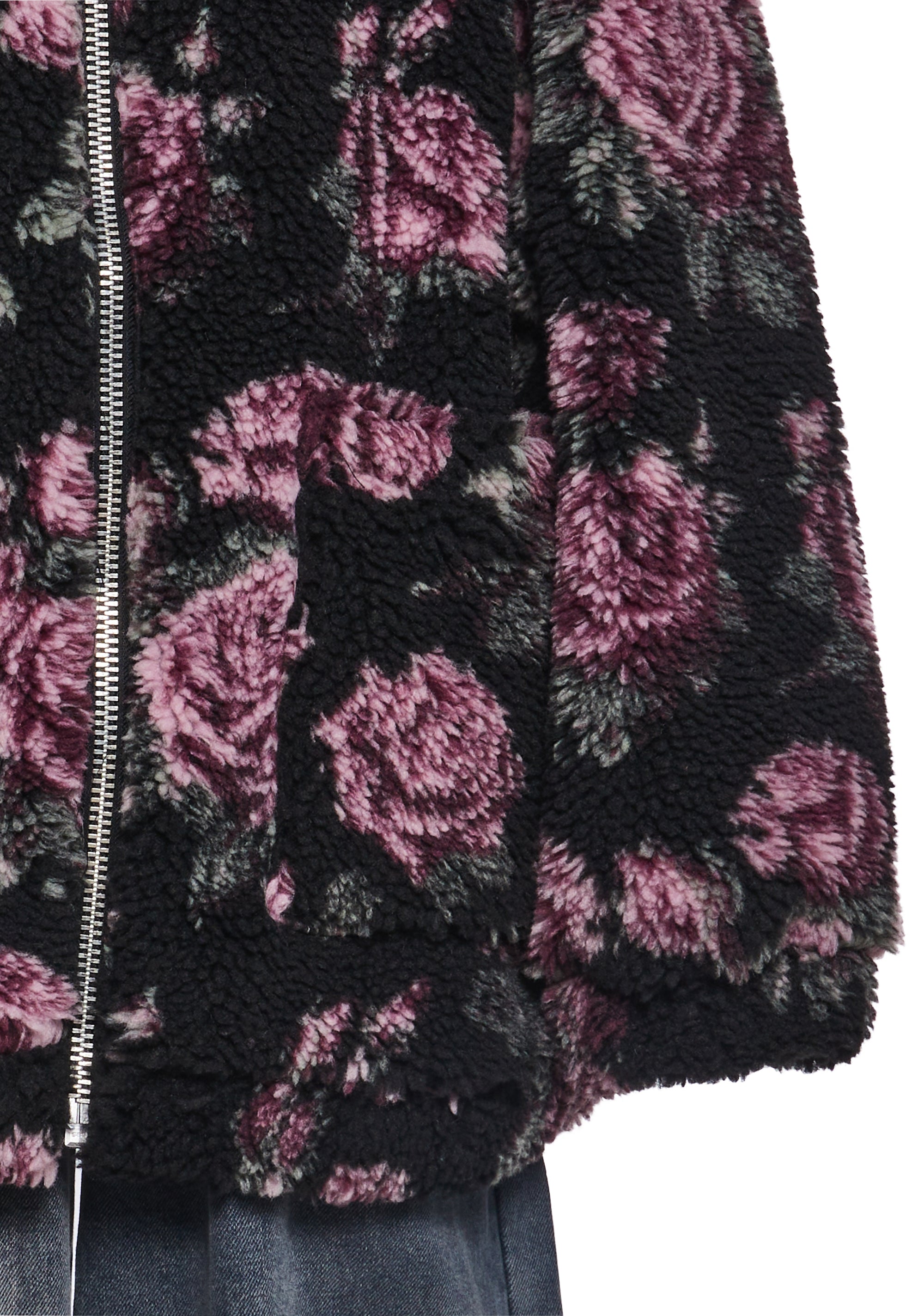 Womens Floral Bubble Sherpa Jacket - Multi – Dolls Kill
