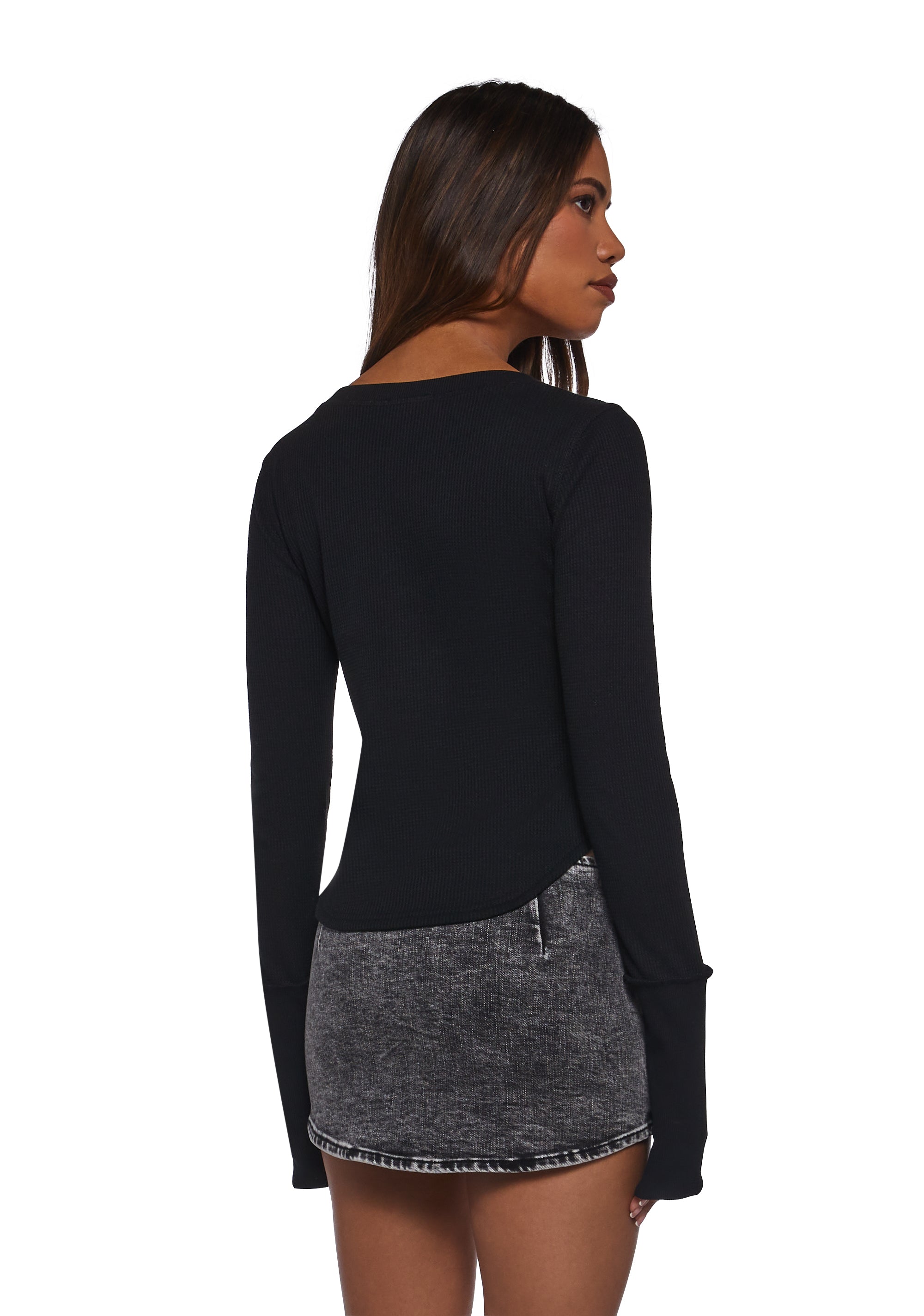 Brianna Long Sleeve Top - Black