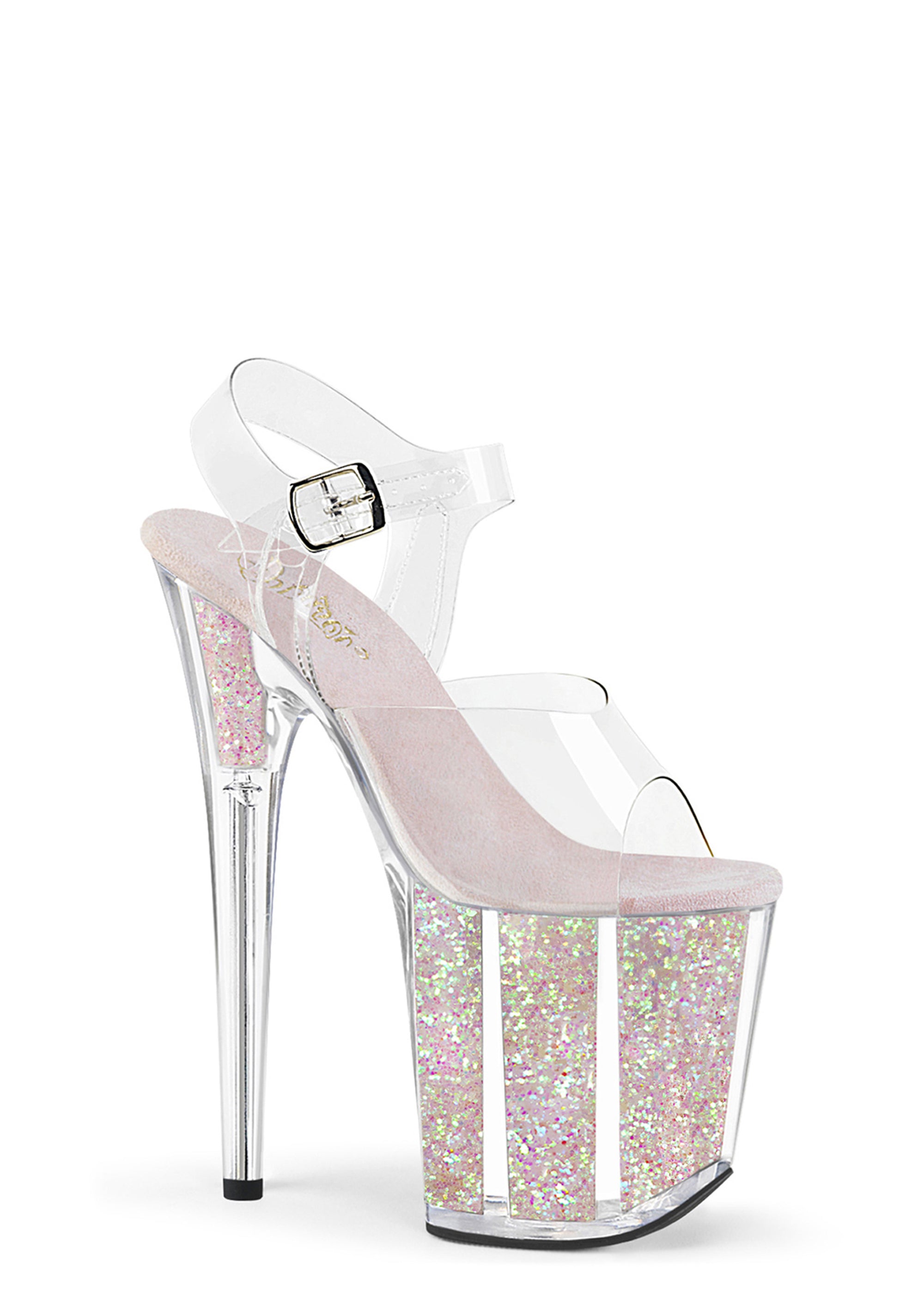 Pleaser UV Flamingo-808 Platform Sandals - Silver – Dolls Kill