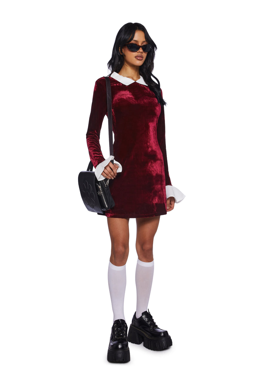 Macchiato Sessions Velvet Dress - Red - alternate