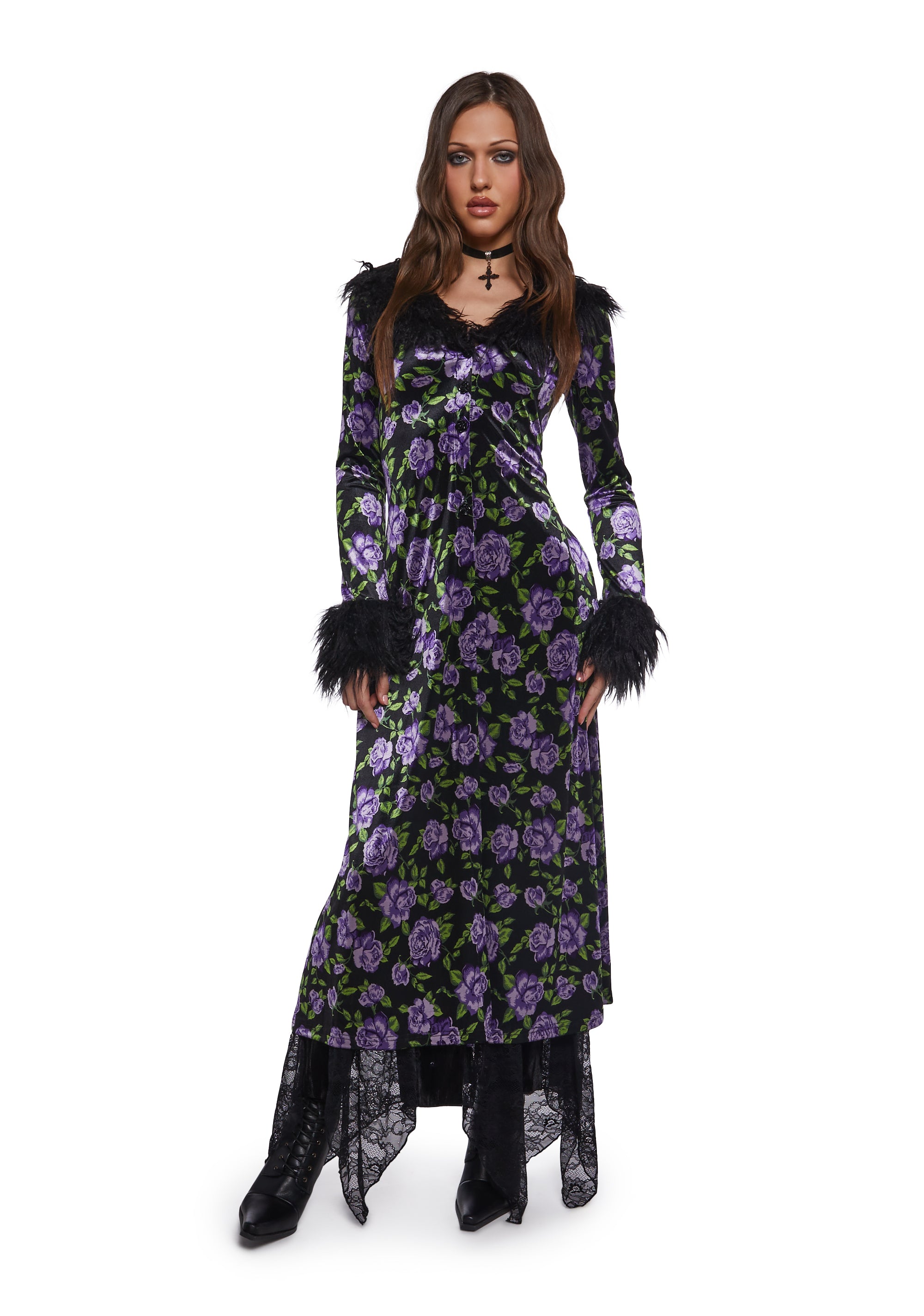 Floral Velvet Duster