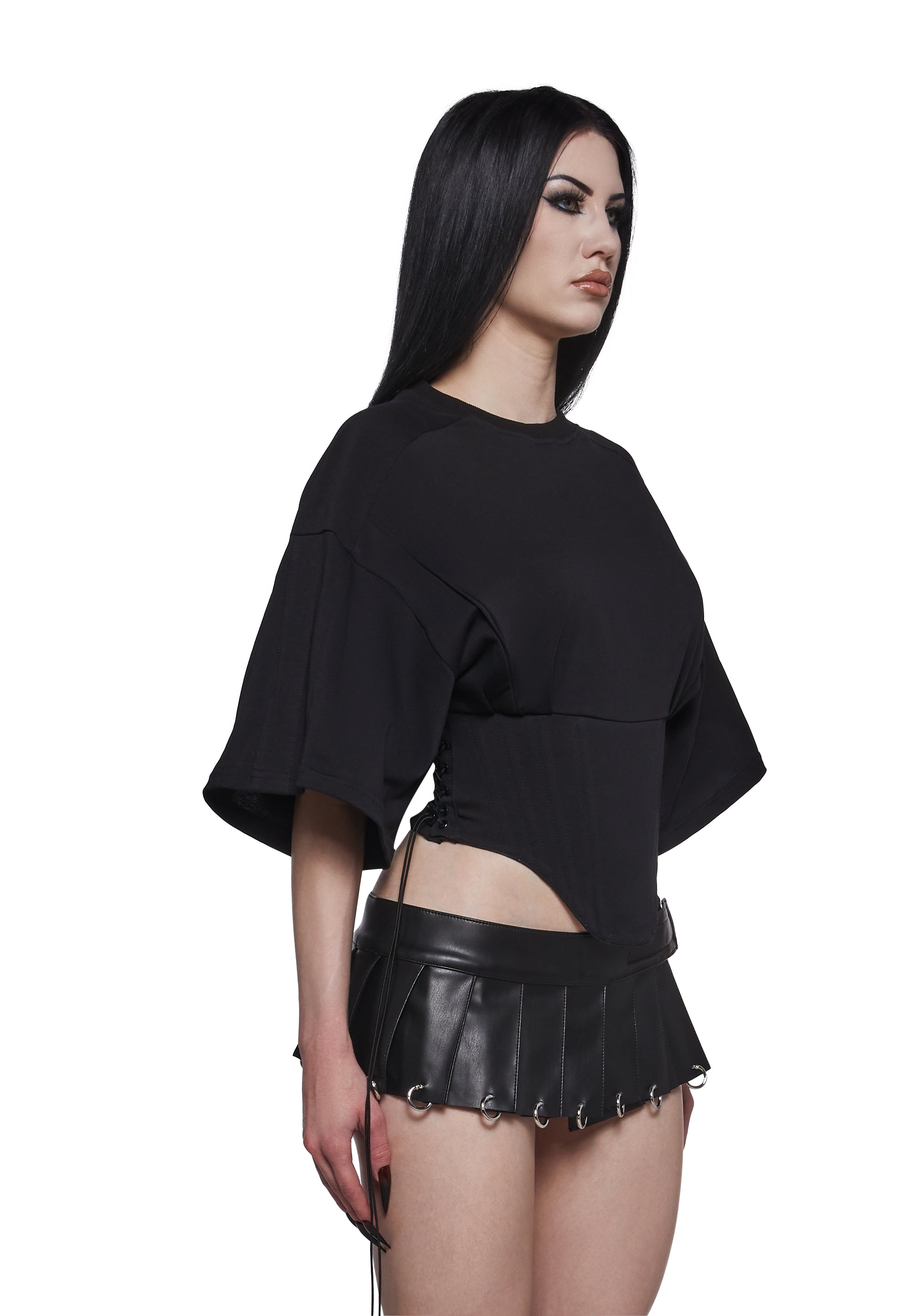 Team Player Corset T-Shirt - Black