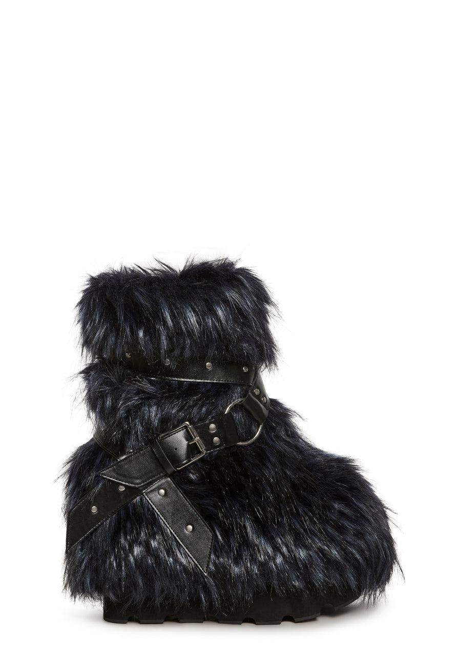 Low Wild Instincts Faux Fur Boots - Blue