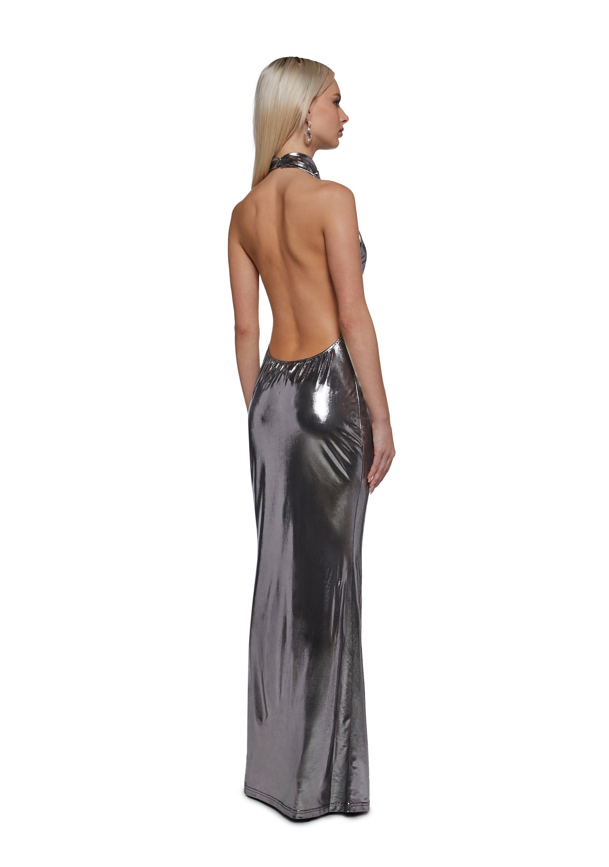 janette silver metallic maxi dress Enchanted Fascination Maxi Dress METALLIC / X-LARGE