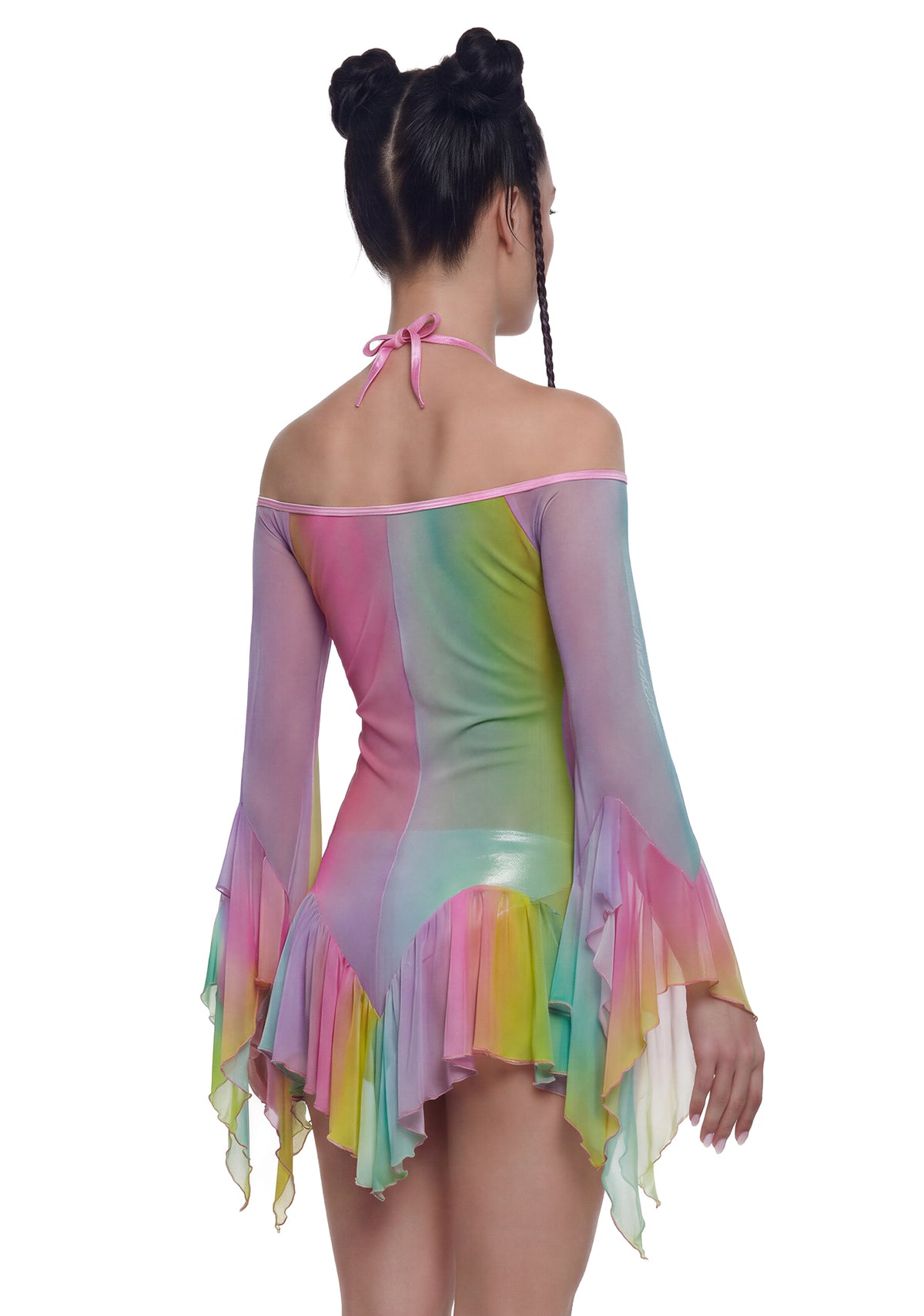 dance flowy dresses Festival Rave Fairy Halter Dress SHEIN LUNE Women's Light Set Include BRIDAL MERMAID Style:ES80116DN