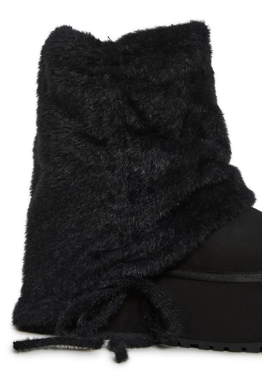 Snuggle Sesh Platform Booties - Black - alternate