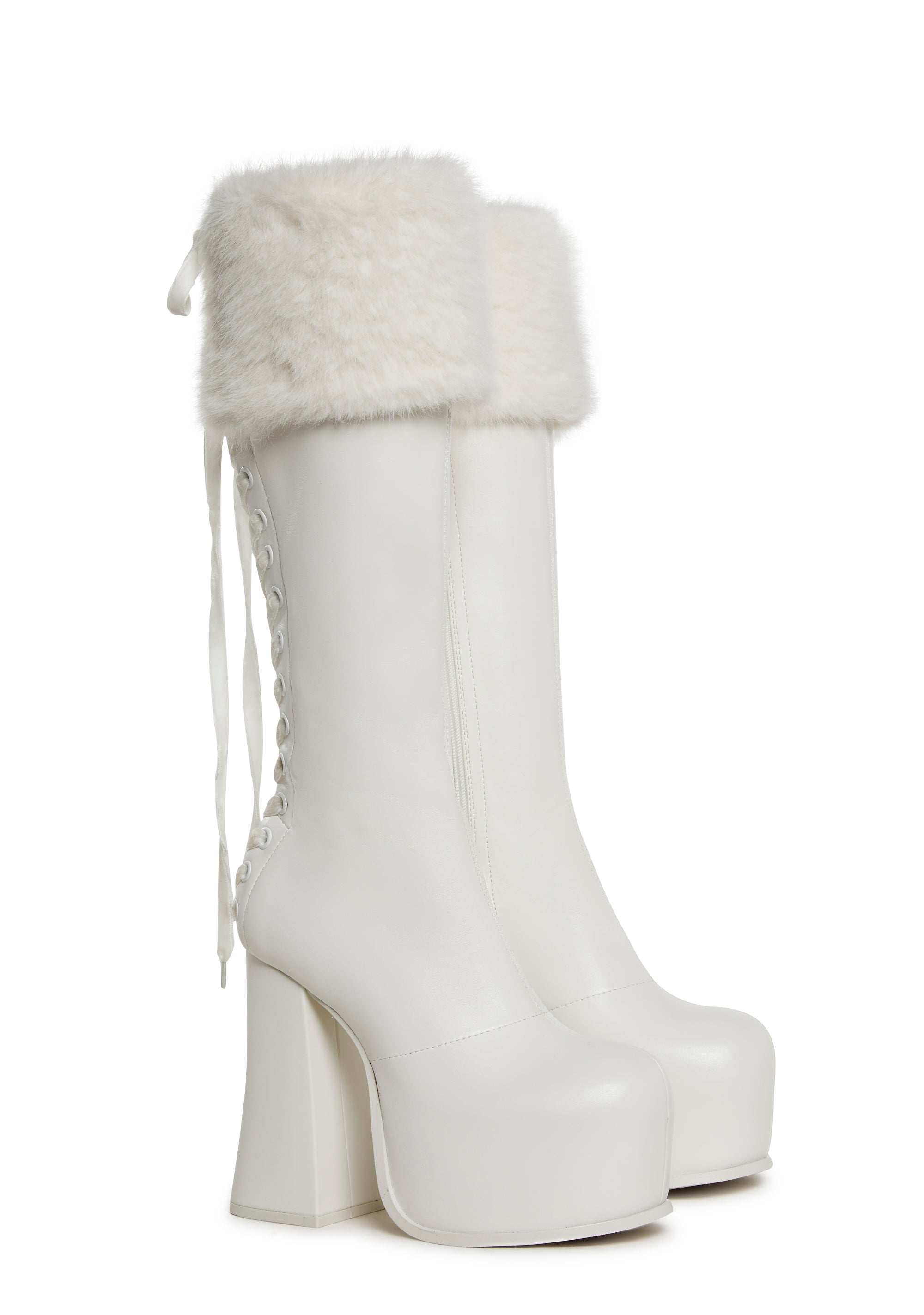 Sweetest Wishes Platform Boots - White