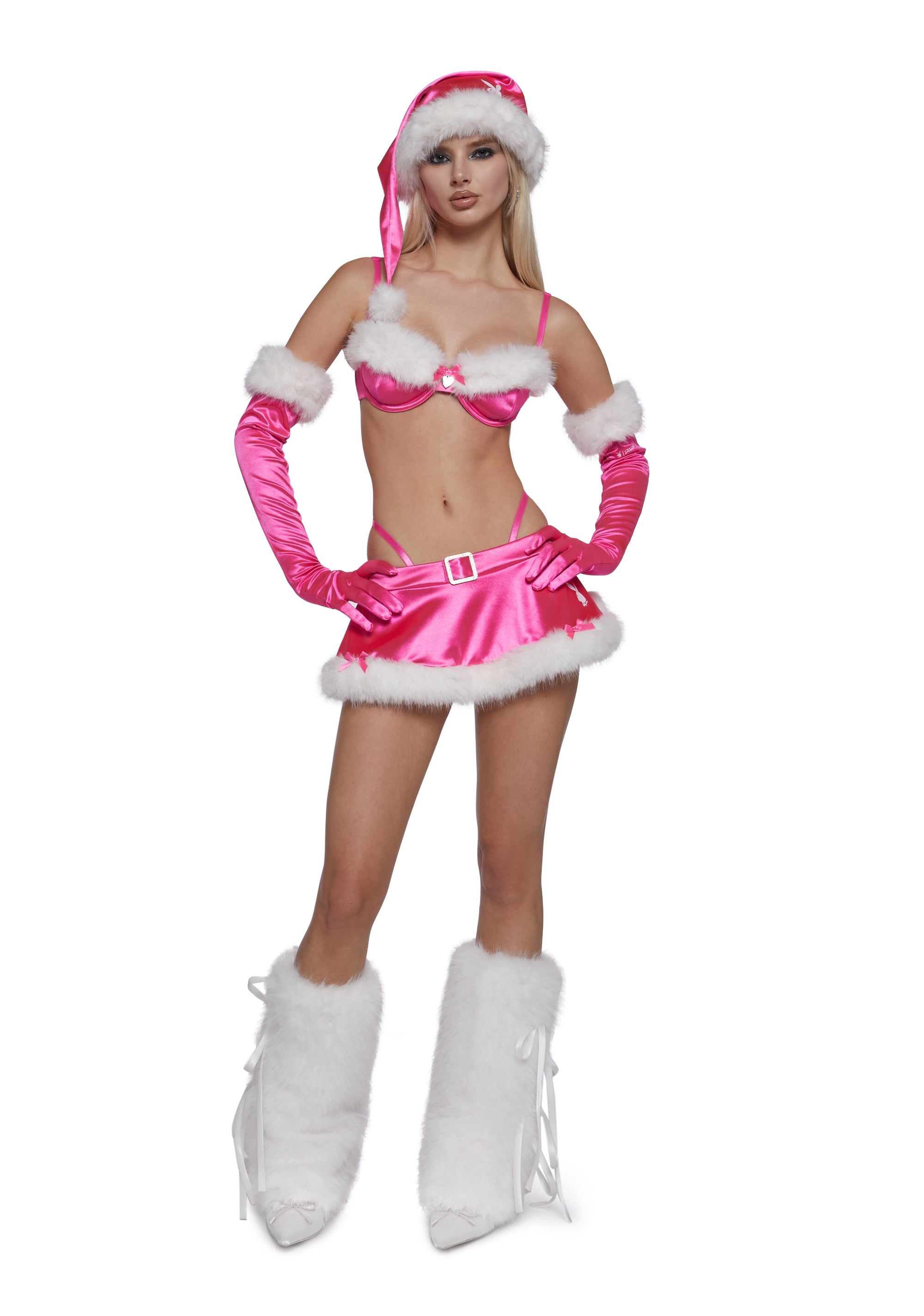 Playboy by Dolls Kill Santa Lingerie Set - Pink Playboy by Dolls Kill Santa Lingerie Set - Pink