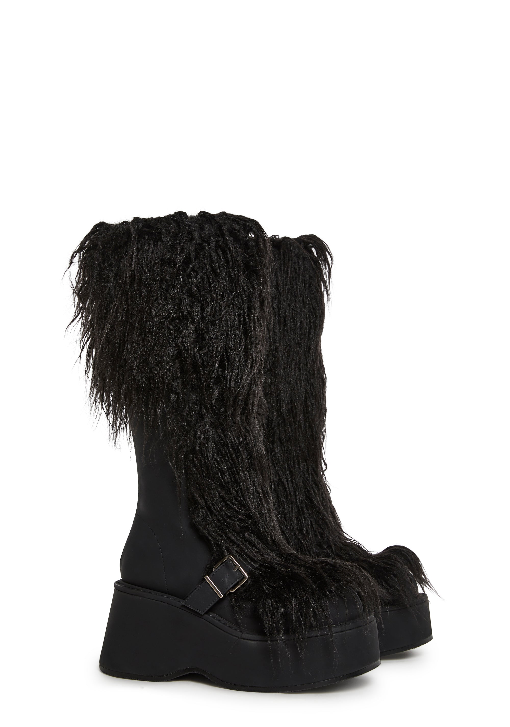 For Good Faux Fur Boots - Black