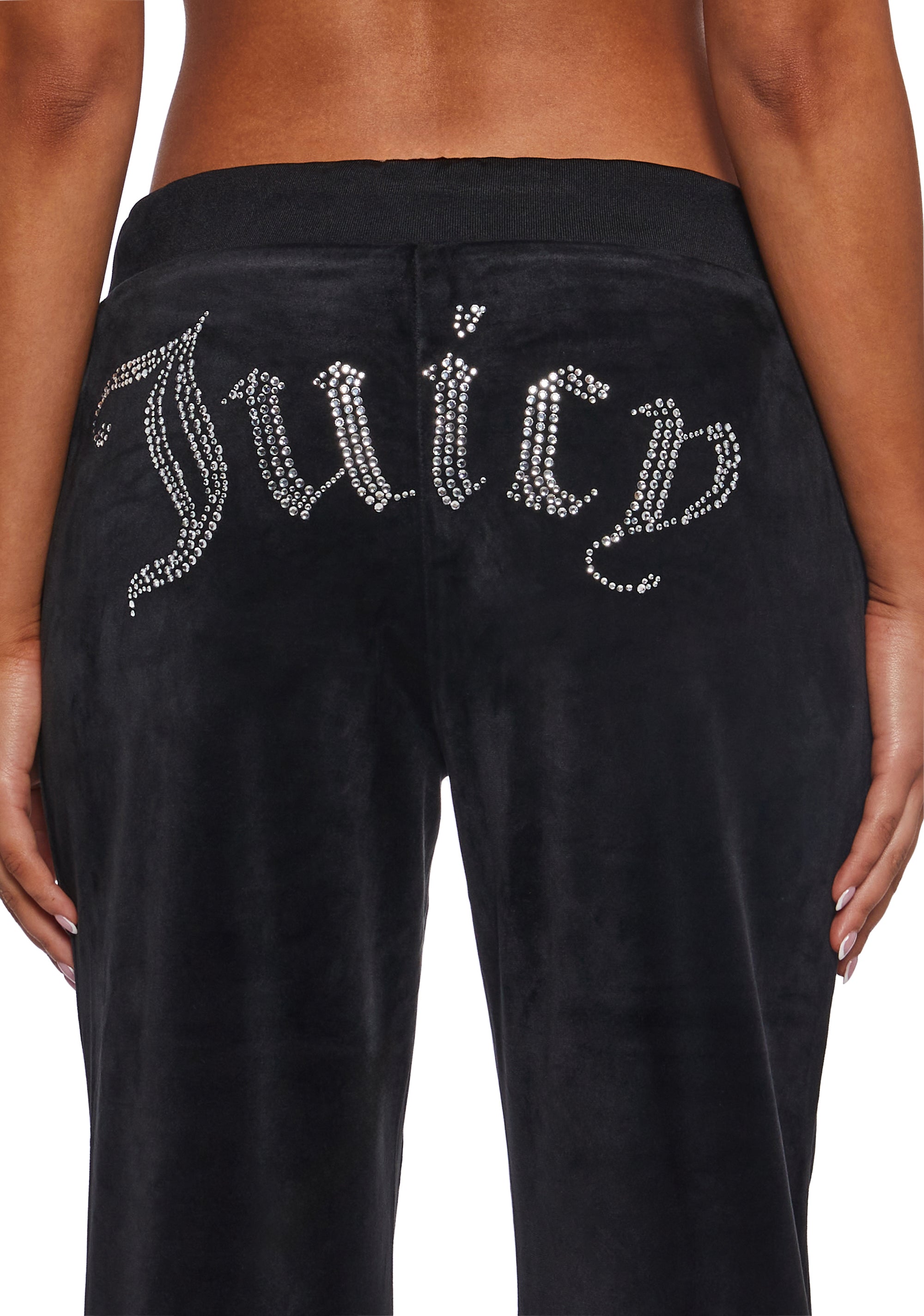 OG Big Bling Velour Track Pants - Black