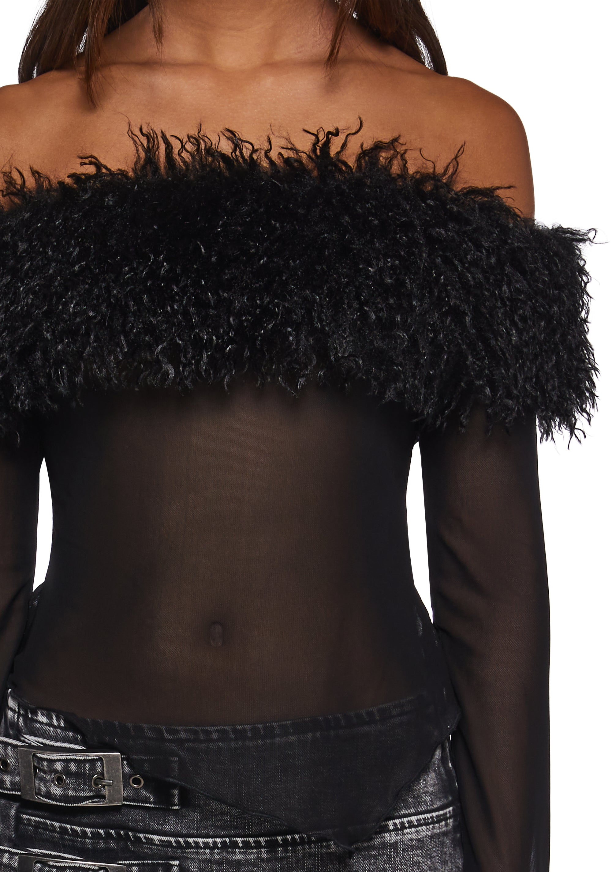 Take Me Dancing Faux Fur Top