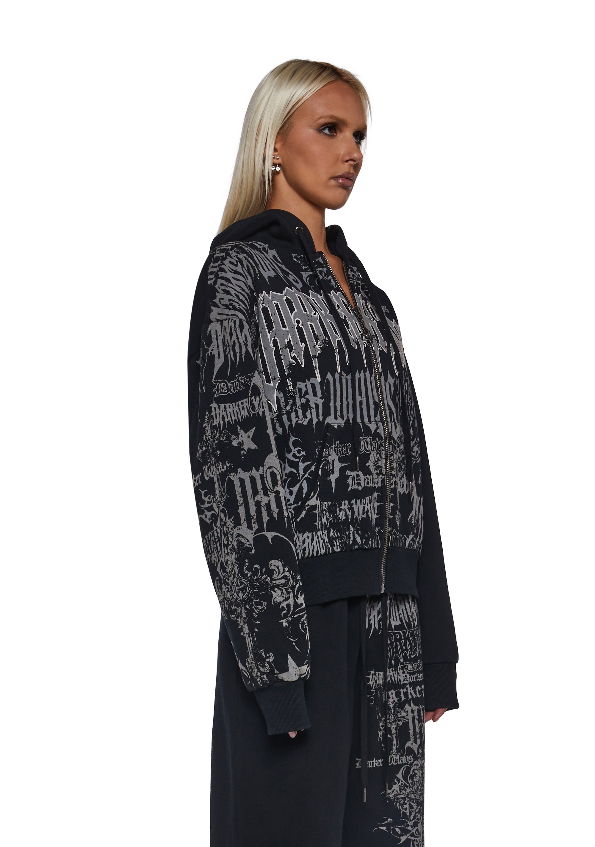 Zip-Up Hoodie With Graphics