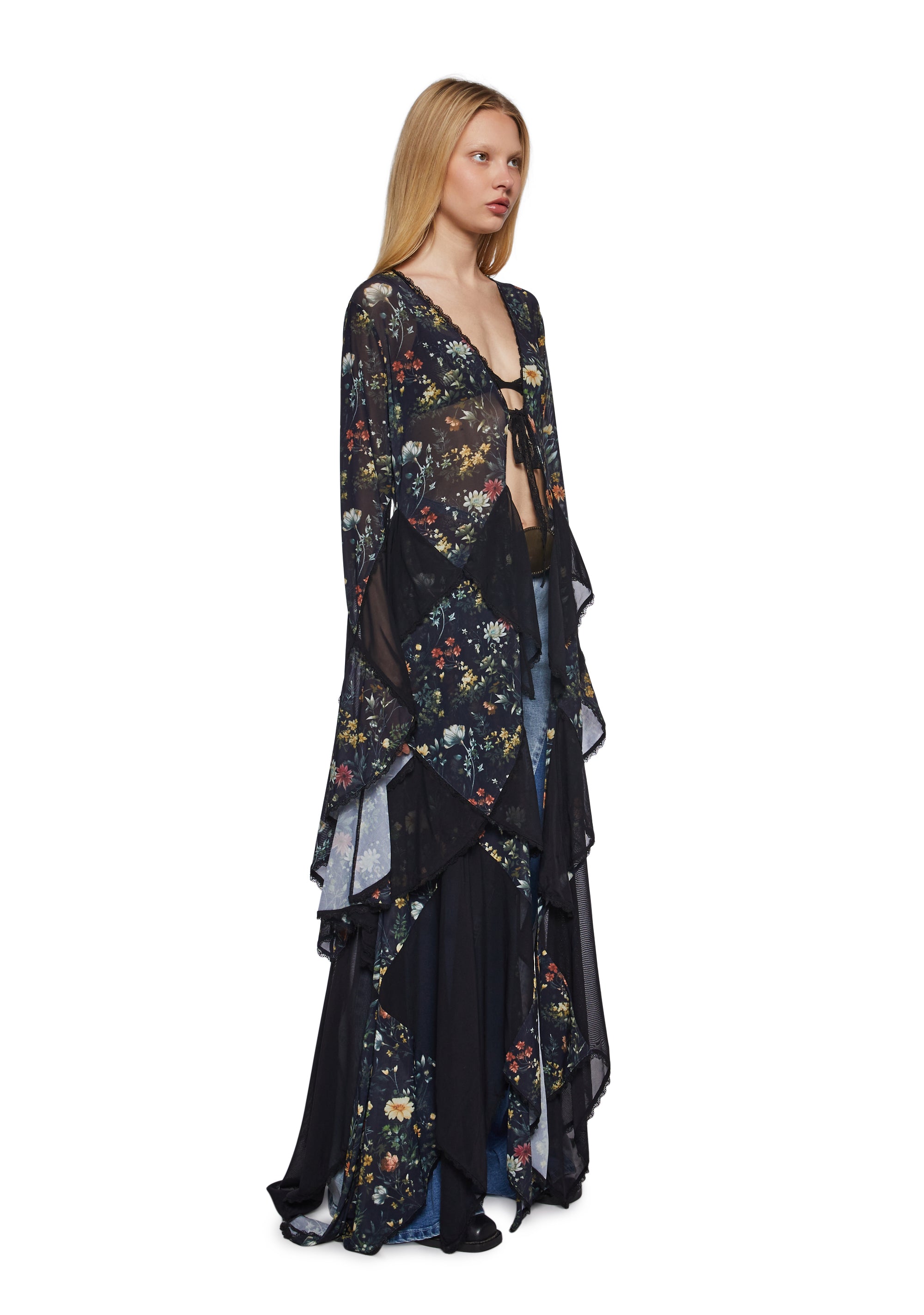 Bohemian Woman Floral Duster