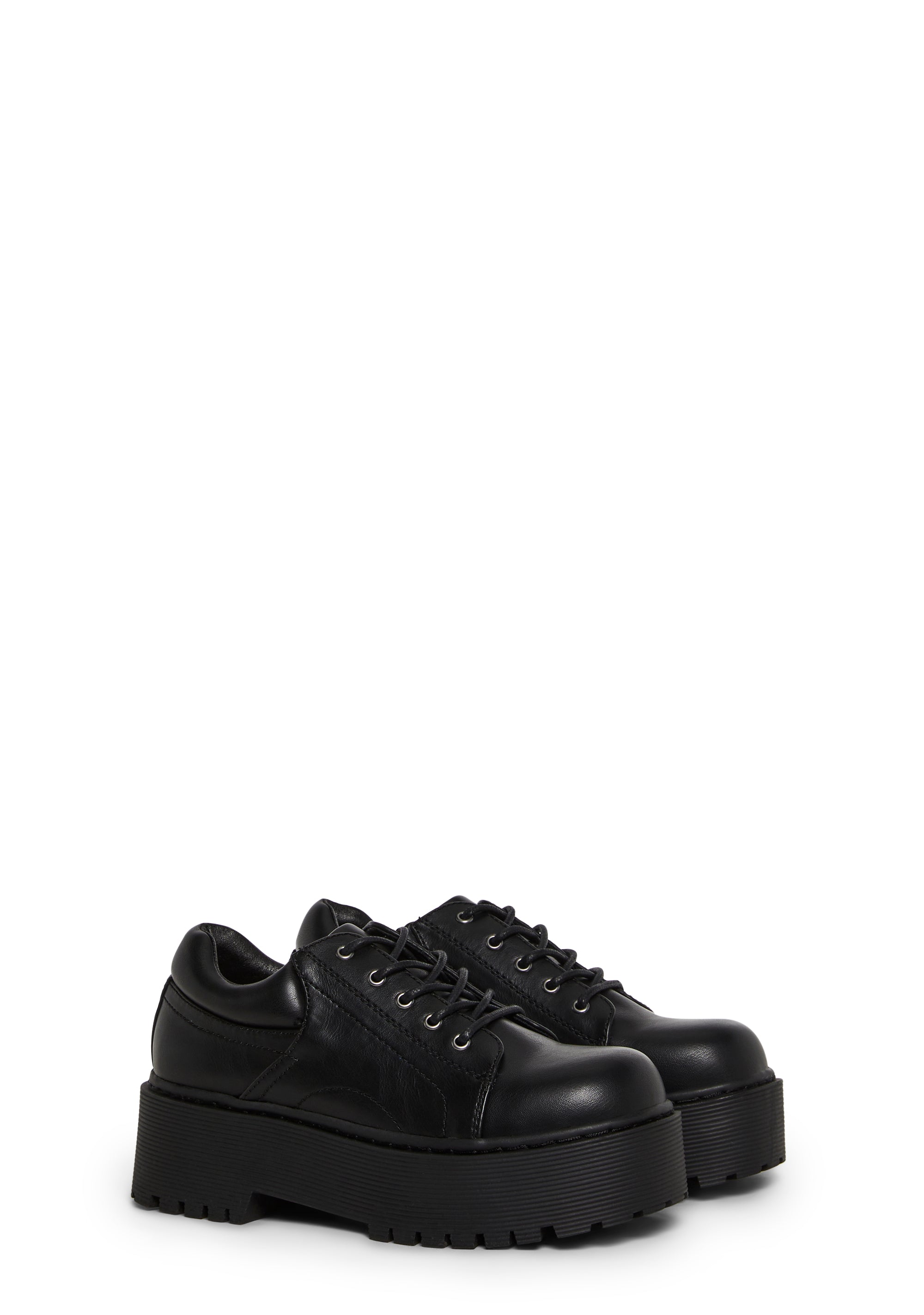 Vegan Leather Oxford Shoes Current Mood - Black – Dolls Kill display picture 1