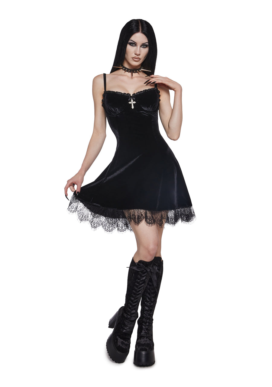 Midnight Blind Faith Velvet Dress - alternate