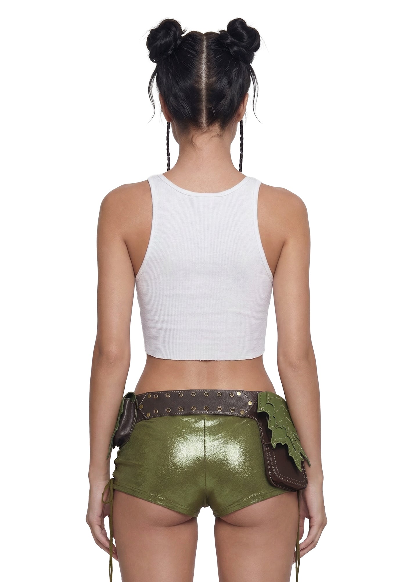 Womens Leaf Fanny Pack Waist Belt Club Exx - Brown – Dolls Kill display picture 2