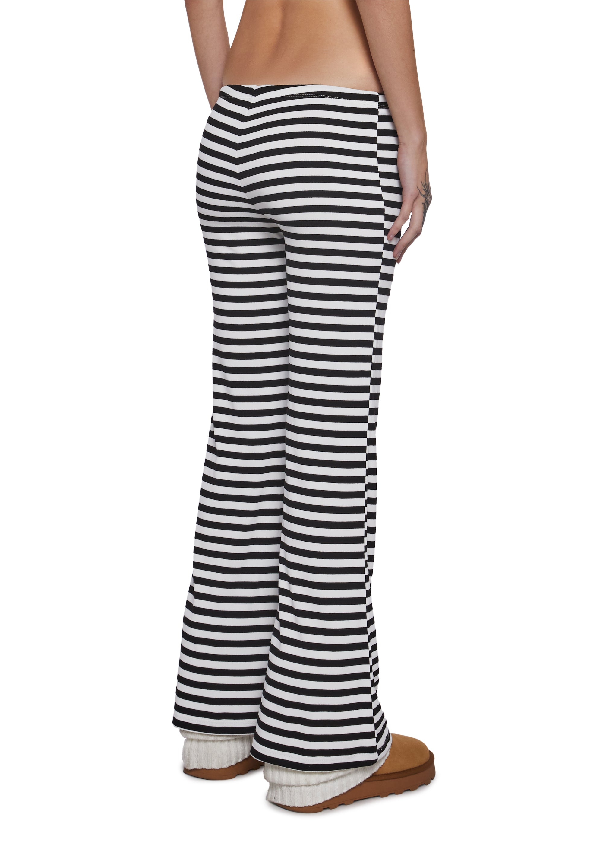 Leave Me Alone Striped Pants - White