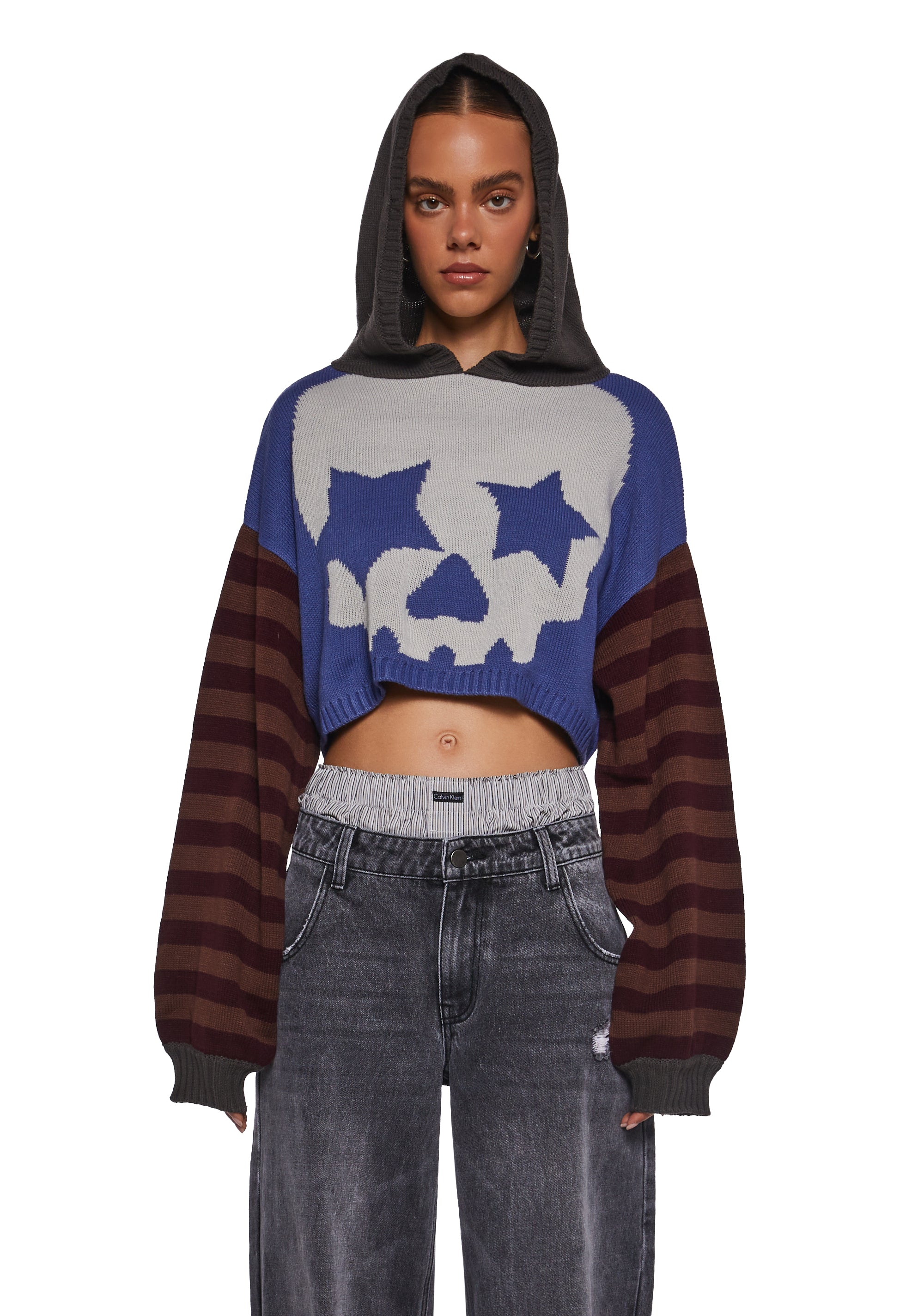 Who Invited You Cropped Hoodie