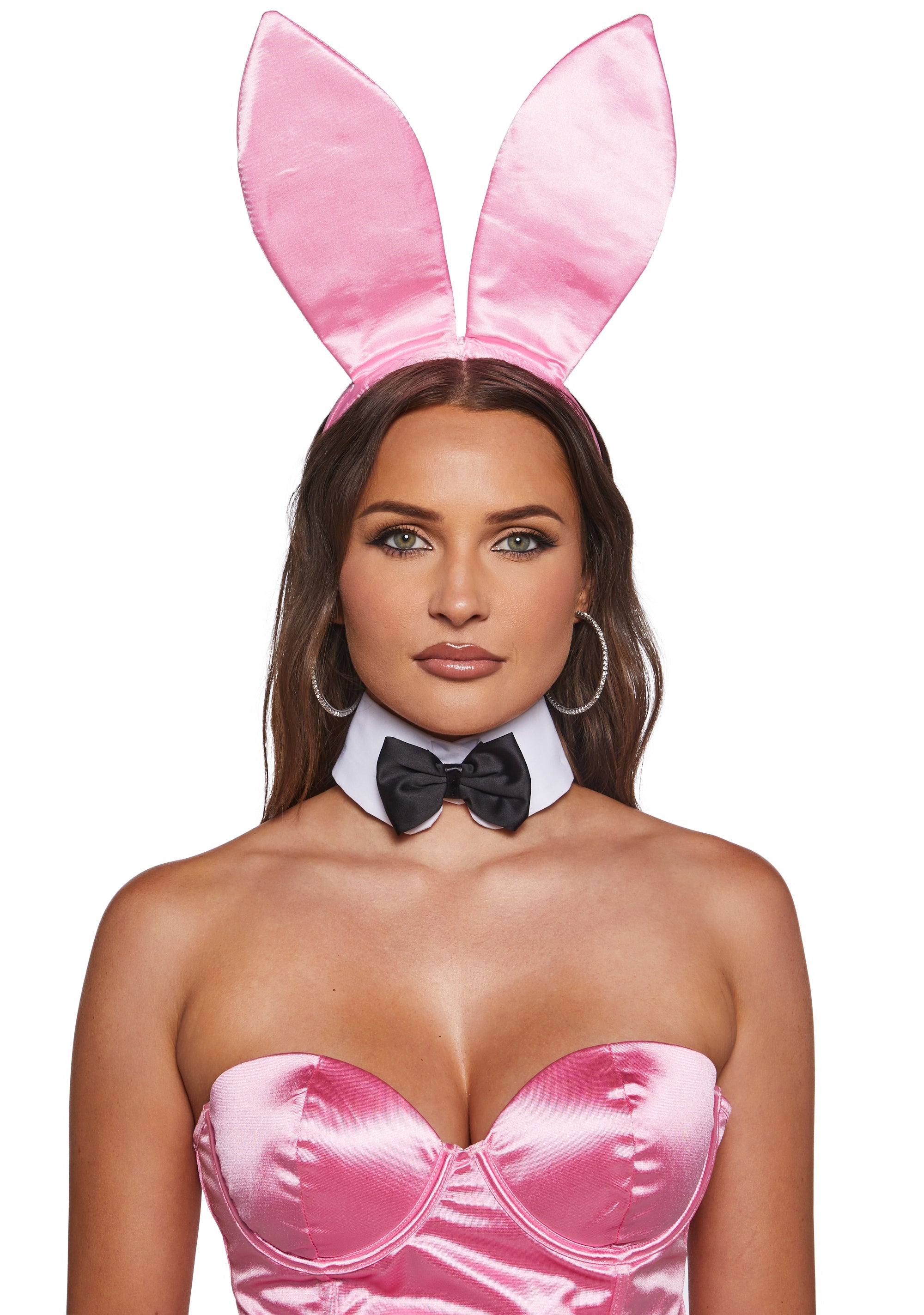 8 Piece Classic Playboy Bunny Costume - Pink