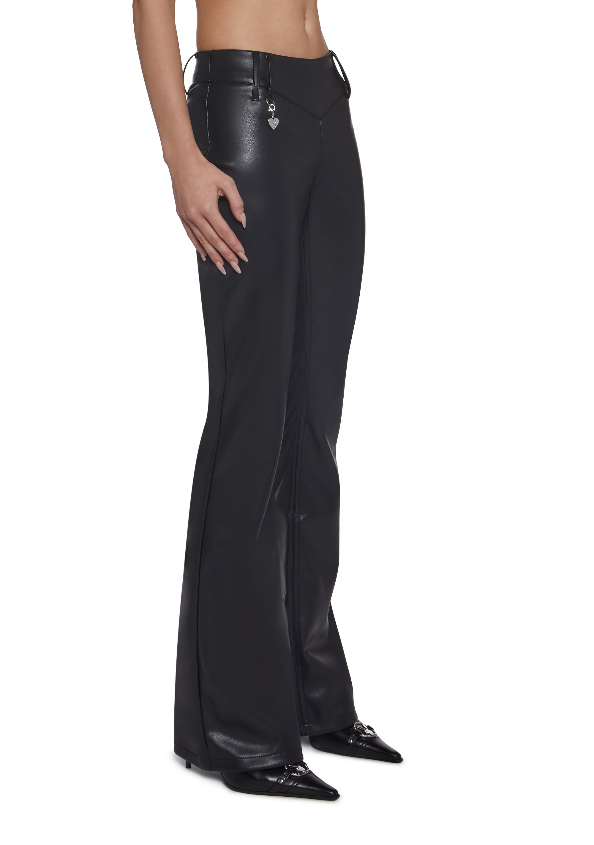 Vegan Leather Low Rise Pants