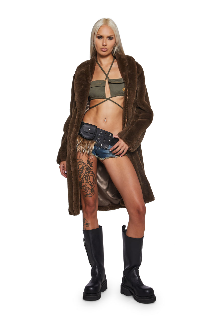 Signal Maxi Faux Fur Coat - alternate