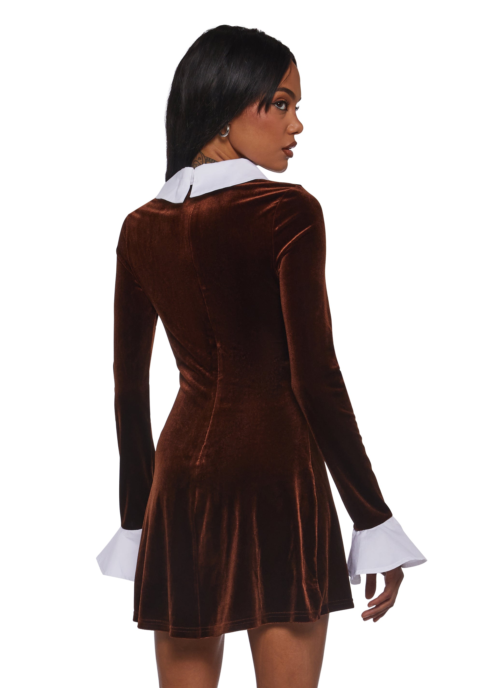 Macchiato Sessions Velvet Dress - Brown