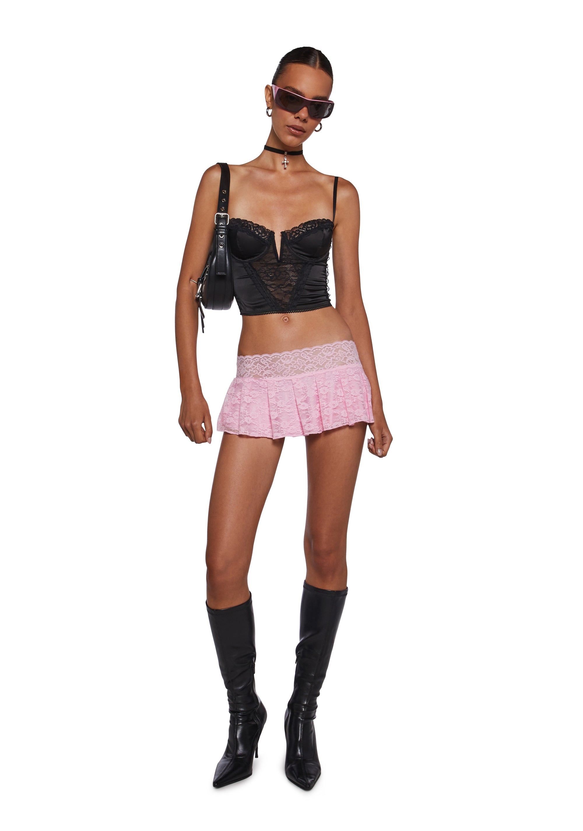 Fierce Flirt Lace Skirt - Pink - alternate