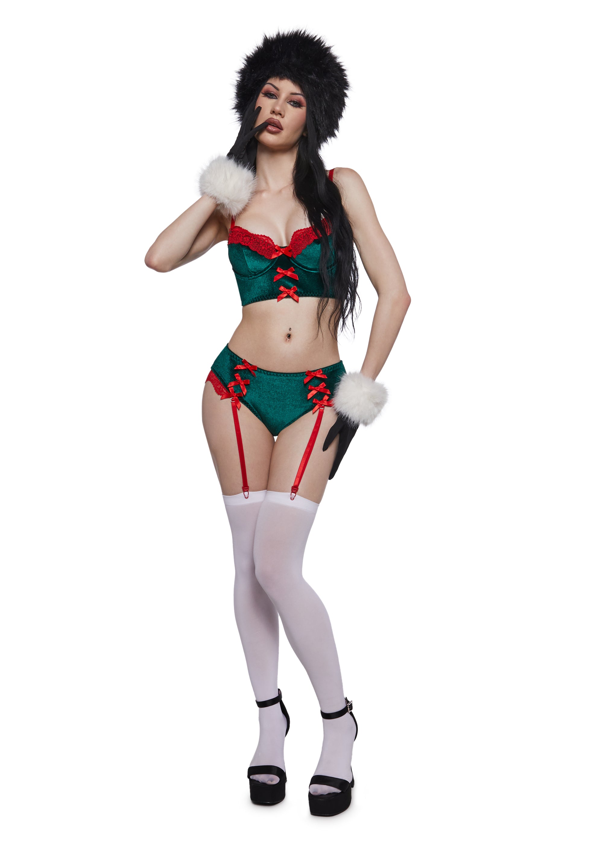 True Romance Lingerie Set - Green