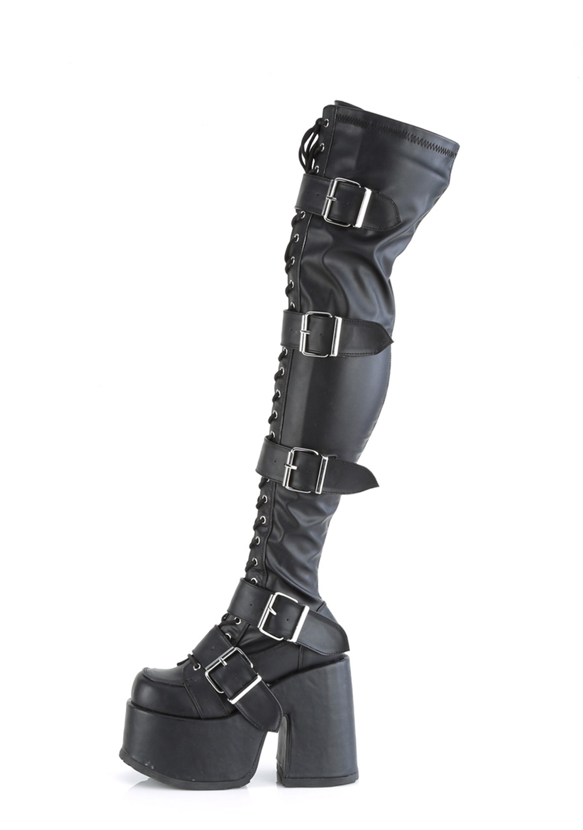 DOPPELGANGER - HILLSです！！ Demonia x Dolls Kill Eskimo-305 Faux Fur Knee High Platform