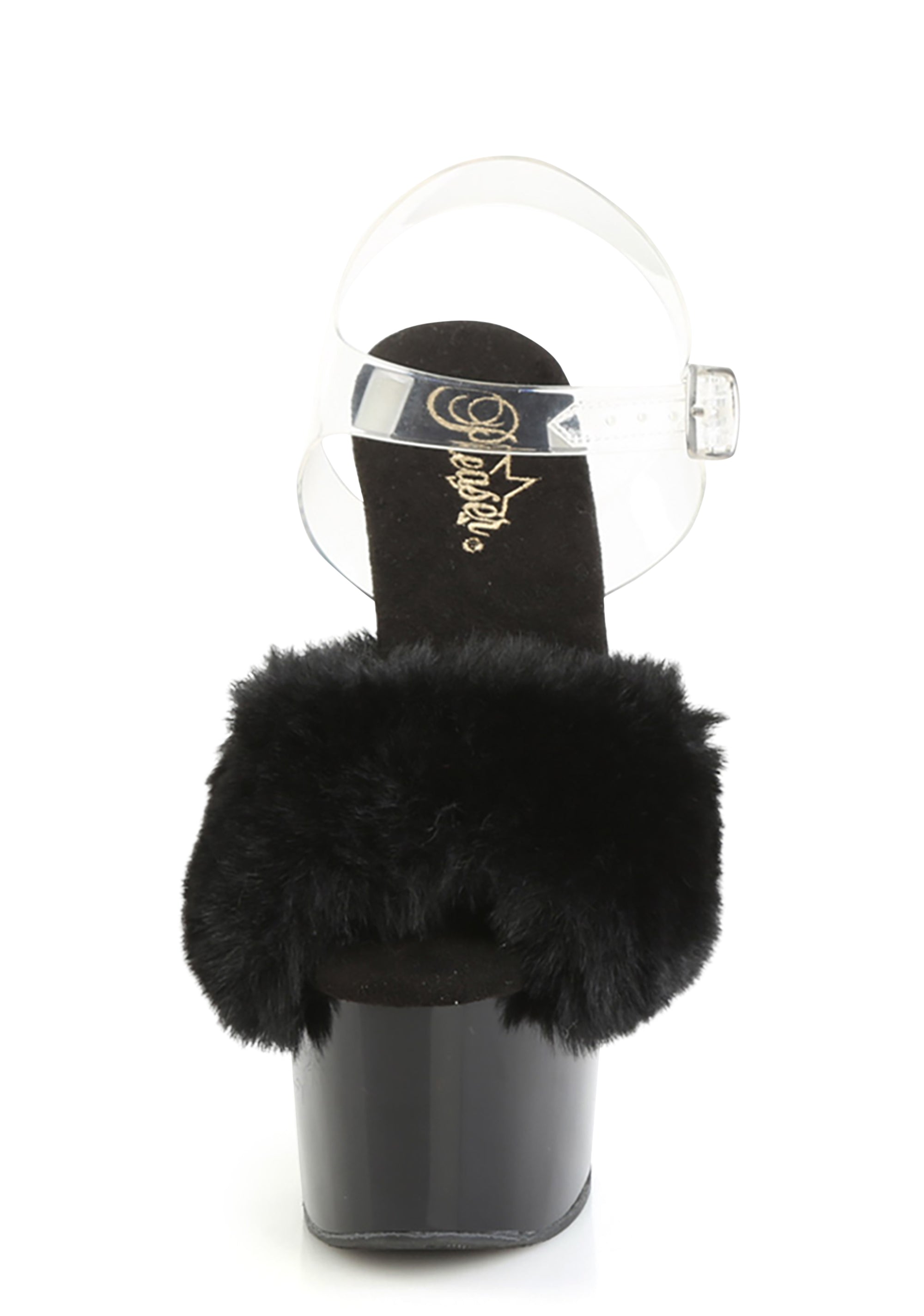 Adore-708FUR Platform Ankle Strap Sandals-Black – Dolls Kill